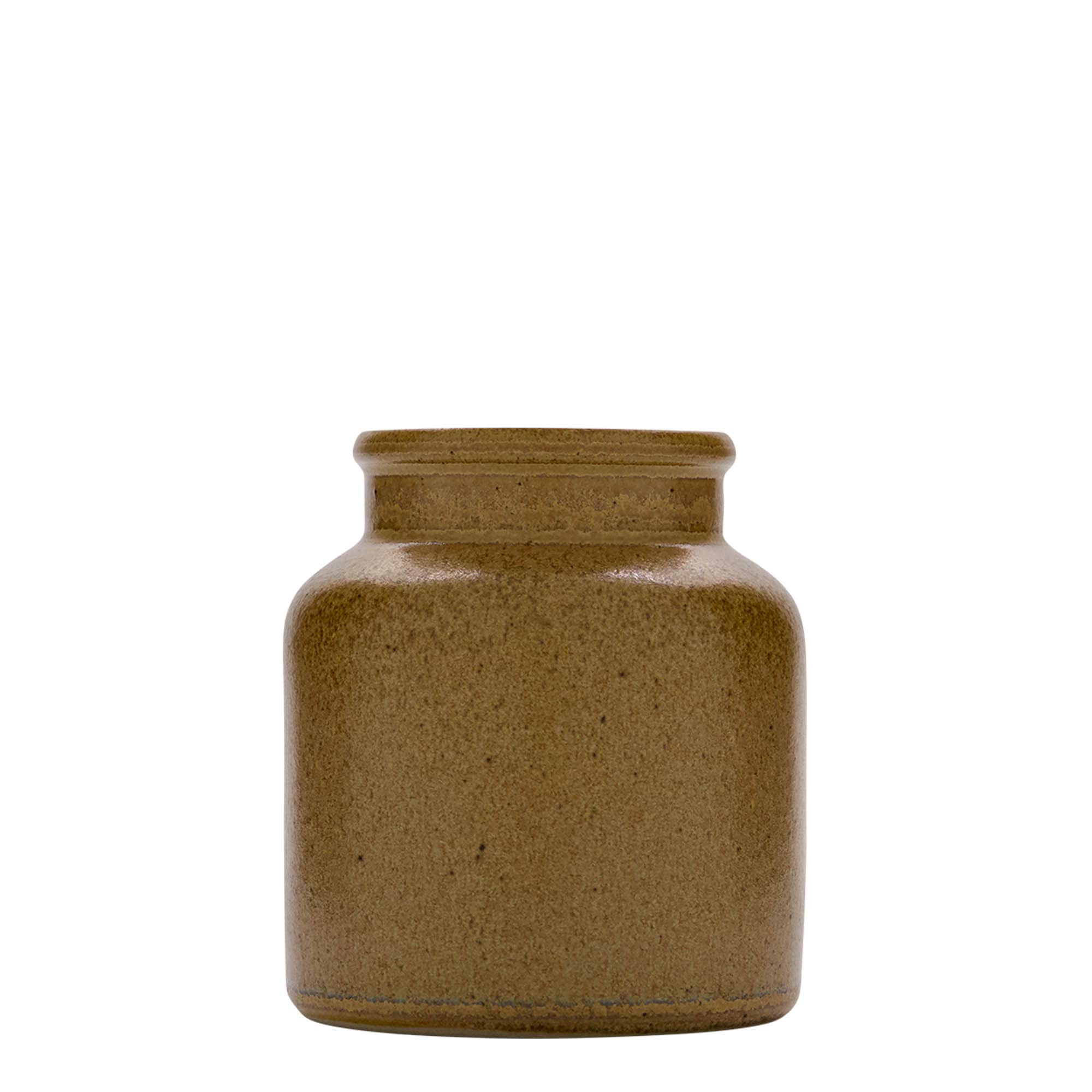 Pot en grès de 270 ml, céramique, brun-cristal, ouverture : couvercle à emboîtement