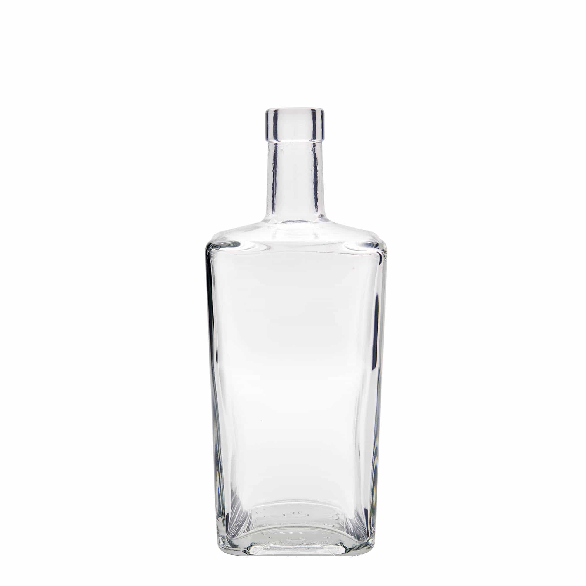 Bouteille en verre 700 ml 'Noel', carrée, ouverture : bouchon en liège