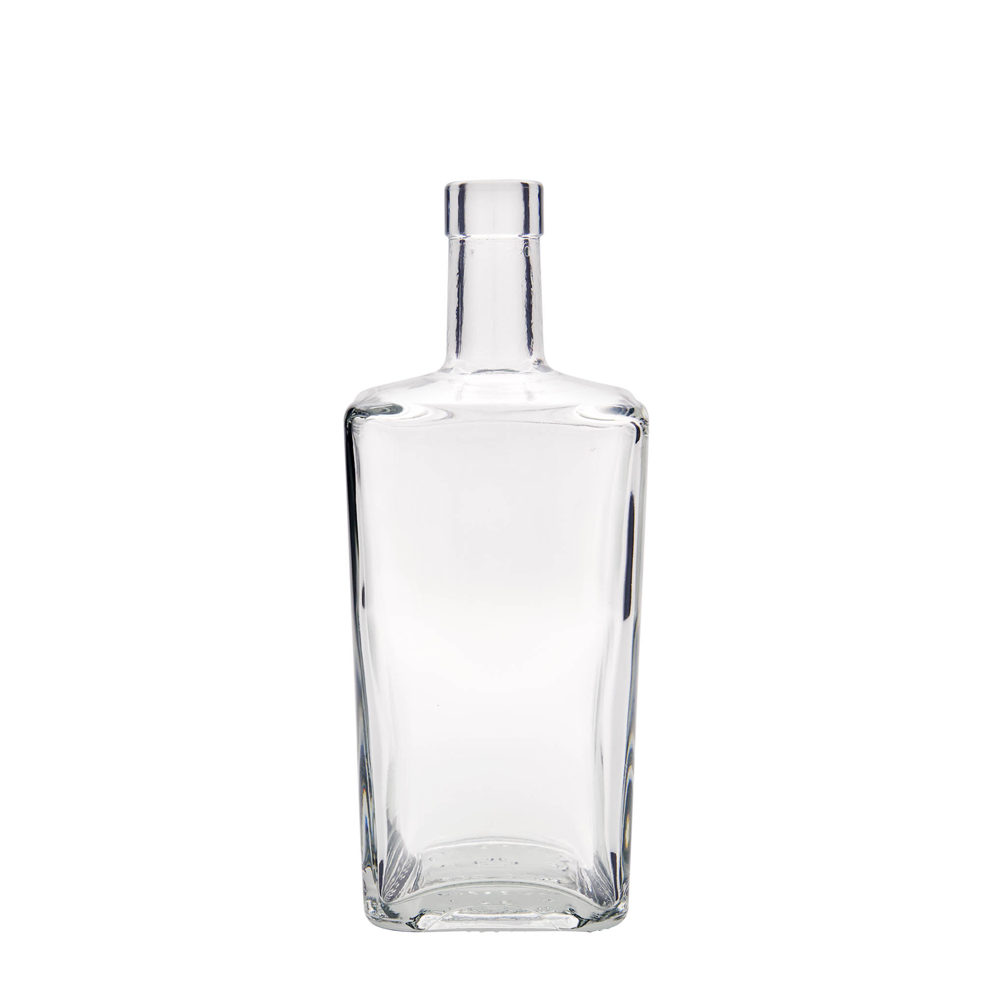 Bouteille en verre 700 ml 'Noel', carrée, ouverture : bouchon en liège