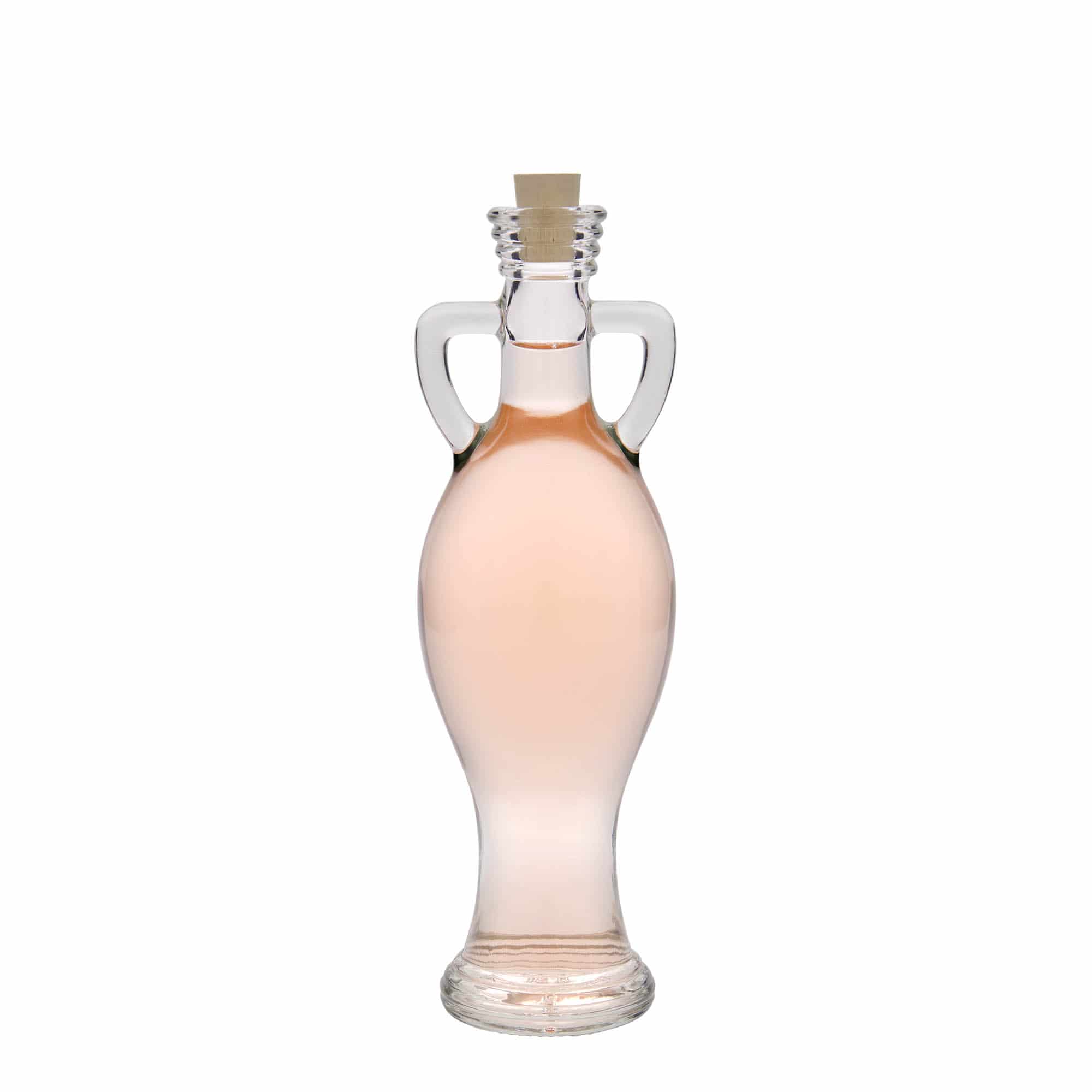 Flacon en verre 200 ml « Amphore », ouverture : bouchon en liège