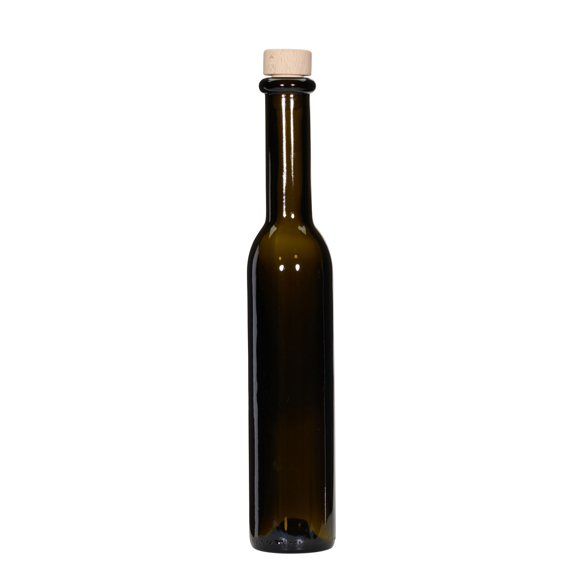 Bouteille en verre 250 ml « Rocky », vert antique, ouverture : bouchon en liège Bouteille en verre 250 ml « Rocky », vert antique, ouverture : bouchon en liège