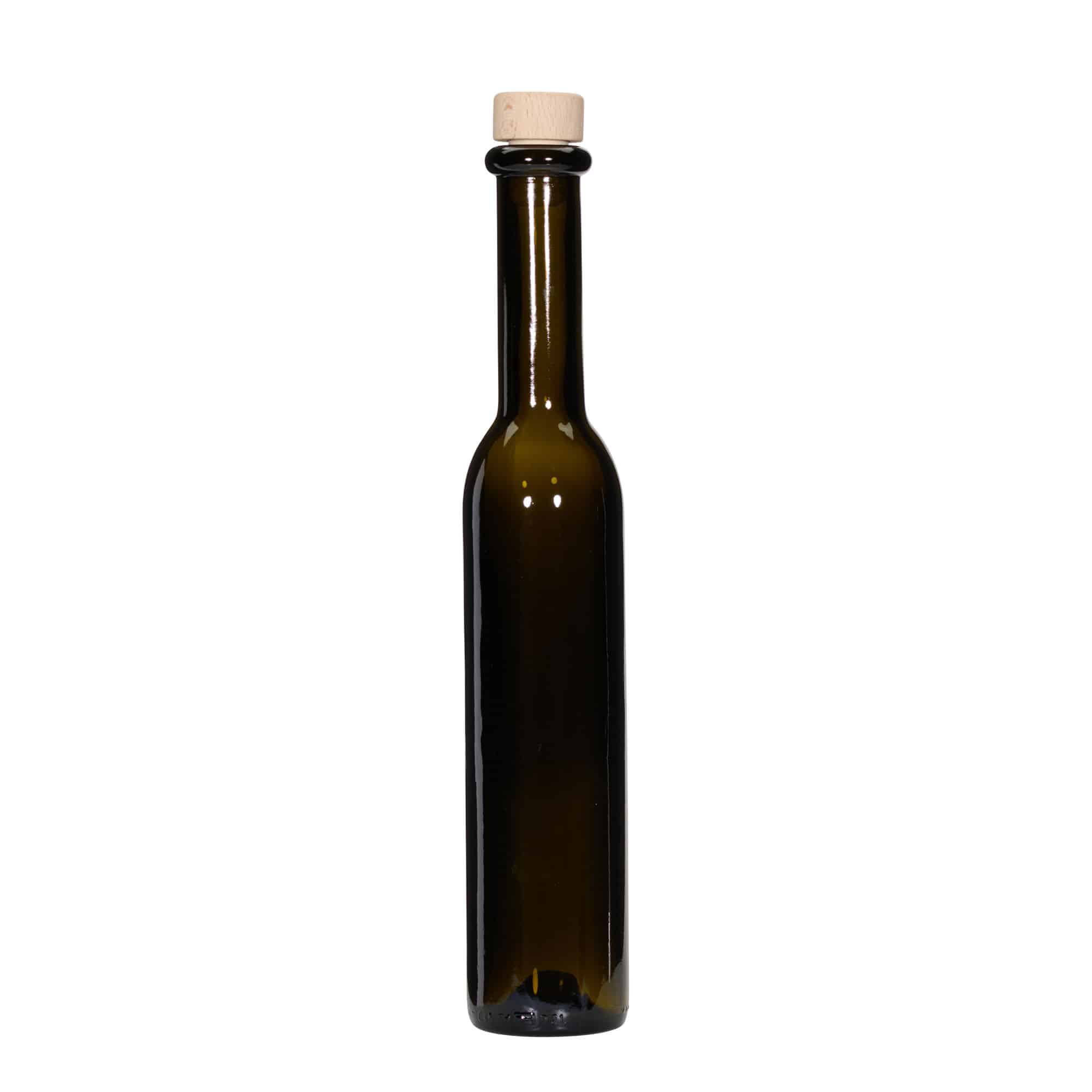 Bouteille en verre 250 ml « Rocky », vert antique, ouverture : bouchon en liège