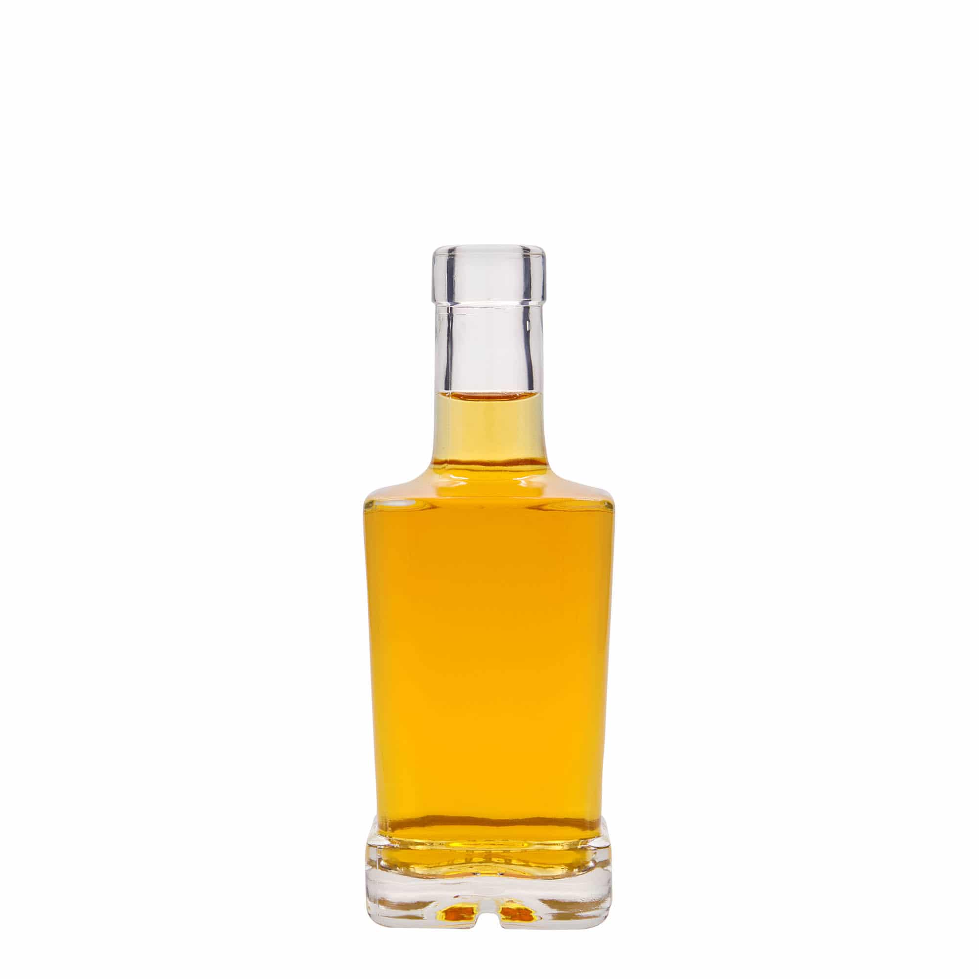 Bouteille en verre 250 ml 'Rene', carrée, ouverture : bouchon en liège