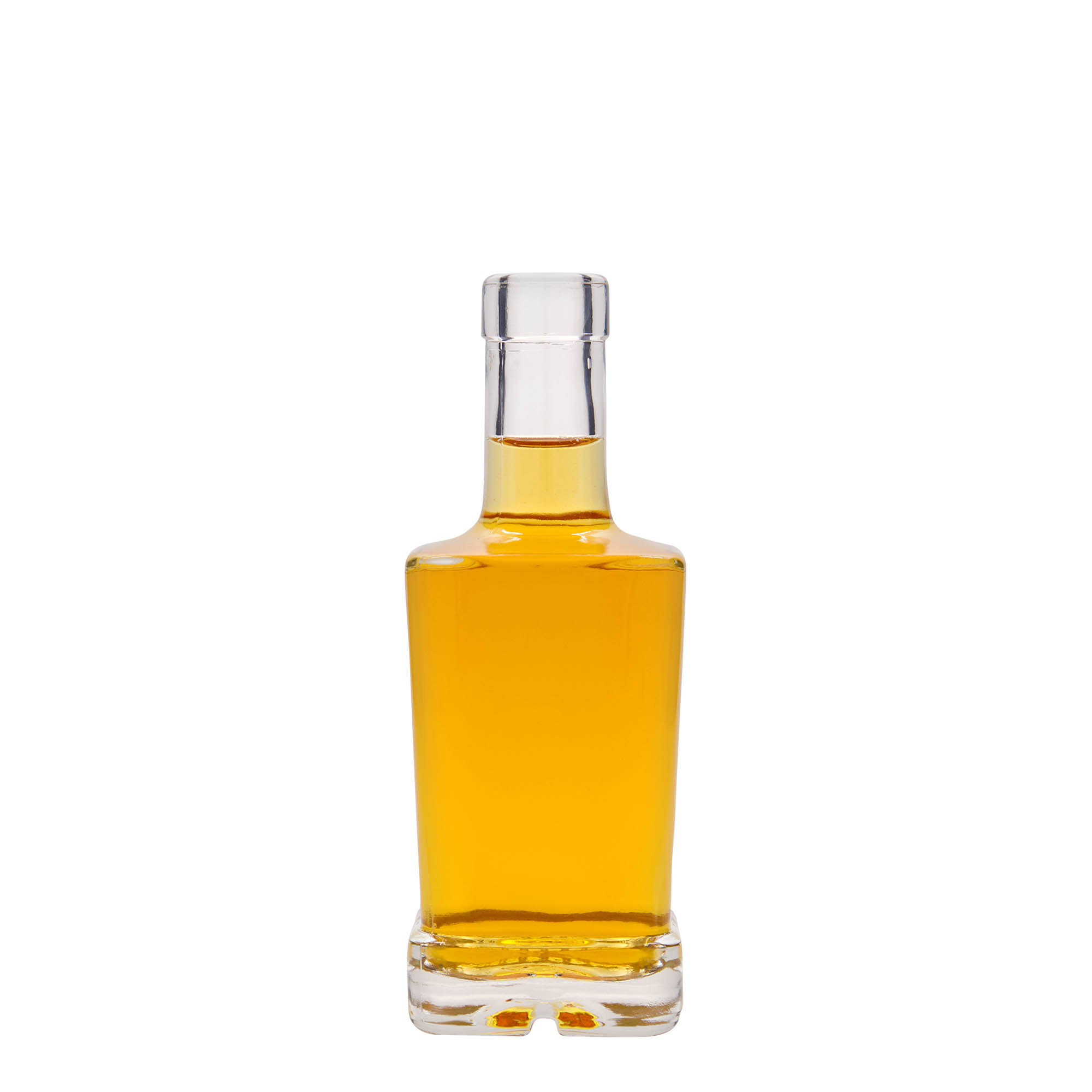 Bouteille en verre 250 ml 'Rene', carrée, ouverture : bouchon en liège Bouteille en verre 250 ml 'Rene', carrée, ouverture : bouchon en liège