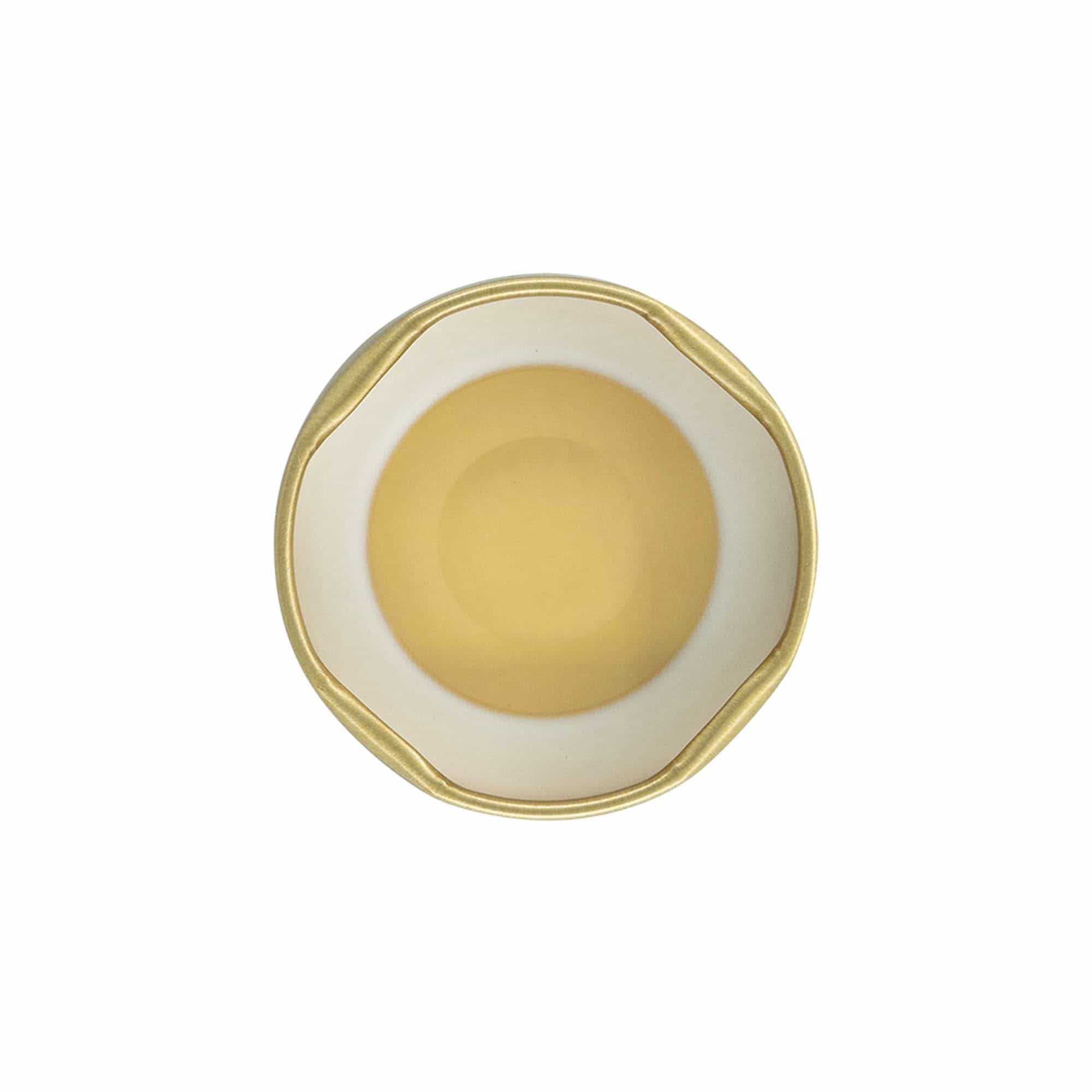 Bouchon à vis, tôle blanche, stérilisable, doré, pour ouverture : TO 43