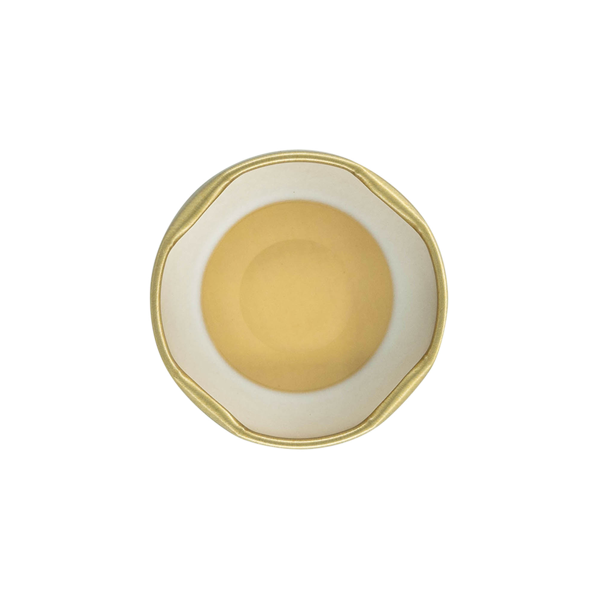 Bouchon à vis, tôle blanche, stérilisable, doré, pour ouverture : TO 43 Bouchon à vis, tôle blanche, stérilisable, doré, pour ouverture : TO 43