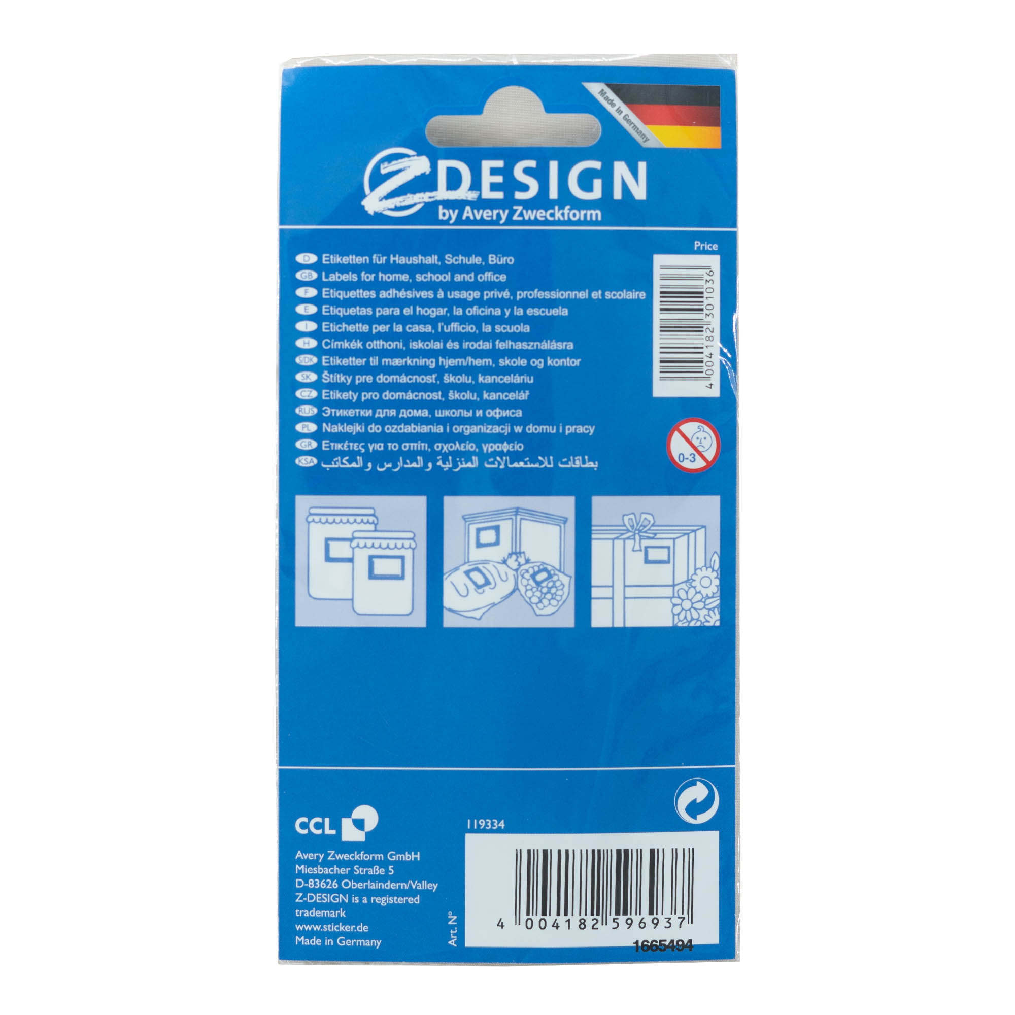 Étiquettes Zweckform « Cadre fruit », rectangulaires, papier, multicolores