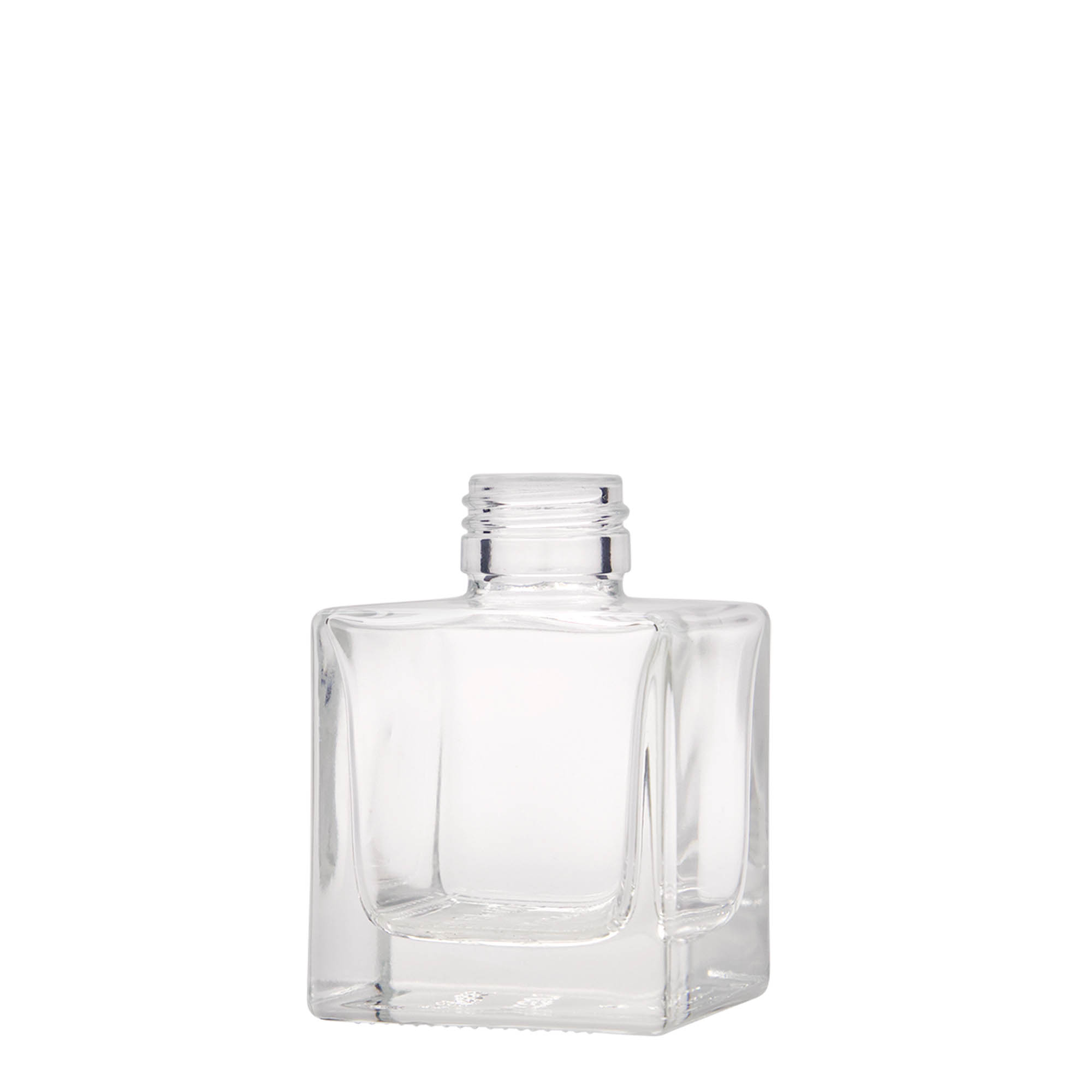 Flacon en verre 100 ml « Cube », carré, ouverture : PP 28