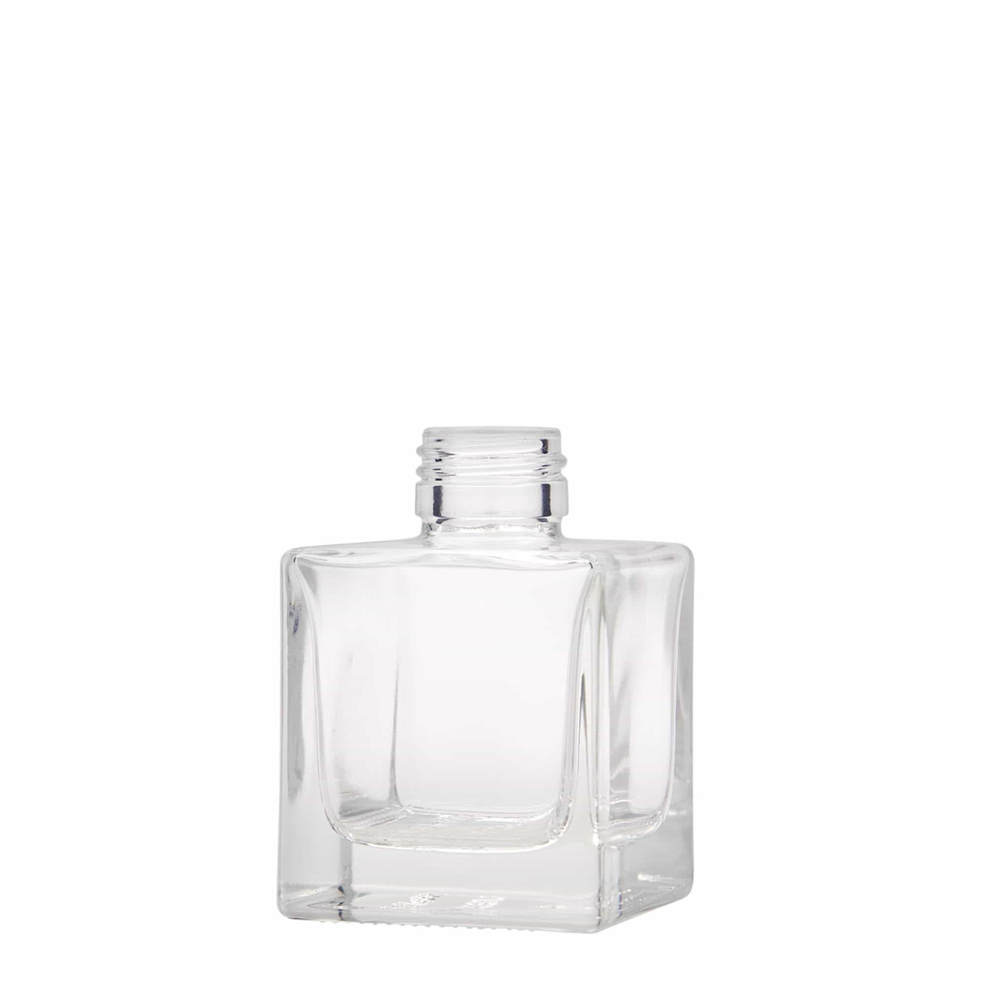 Flacon en verre 100 ml « Cube », carré, ouverture : PP 28