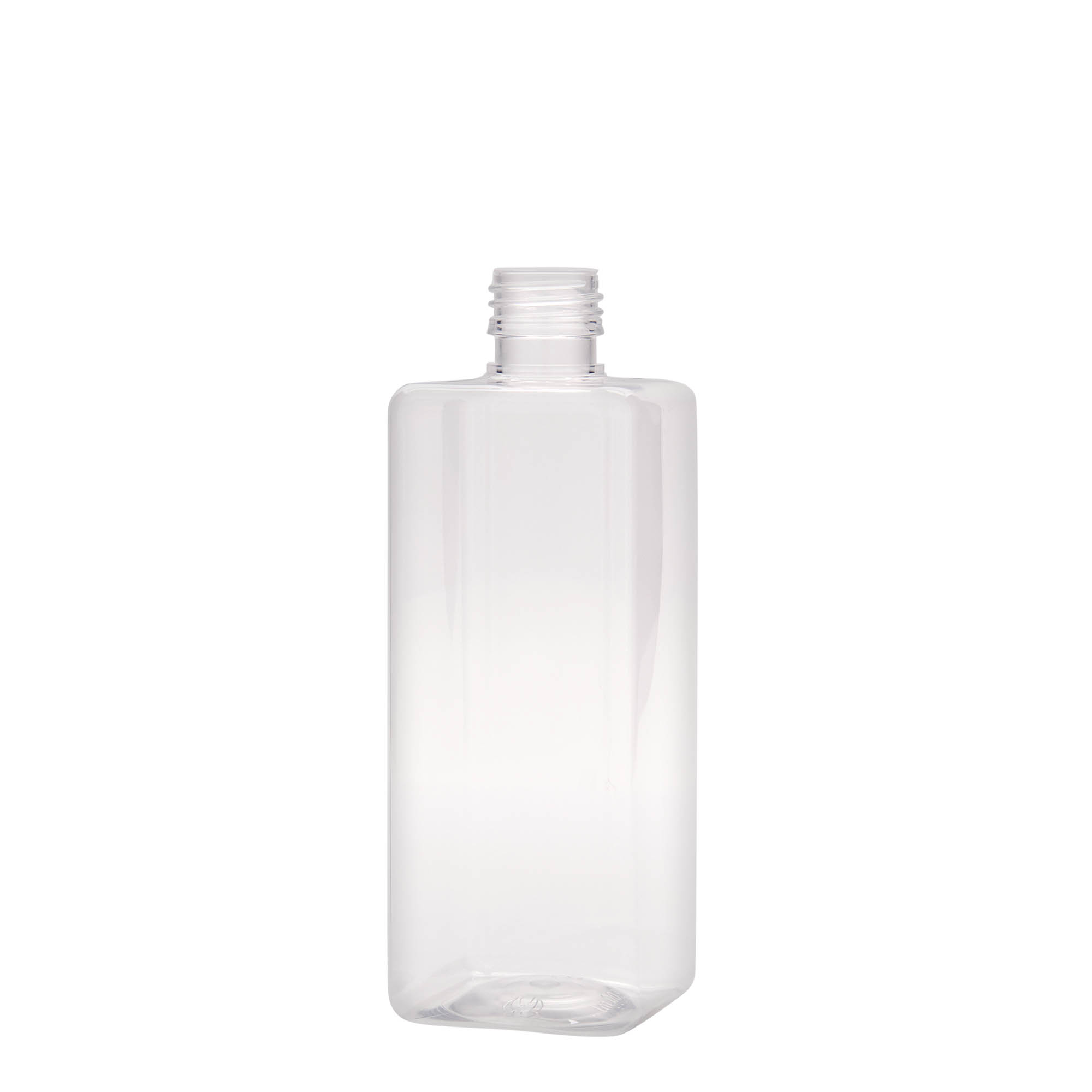 Bouteille PET 500 ml « Karl », carrée, plastique, ouverture : PP 28 Bouteille PET 500 ml « Karl », carrée, plastique, ouverture : PP 28