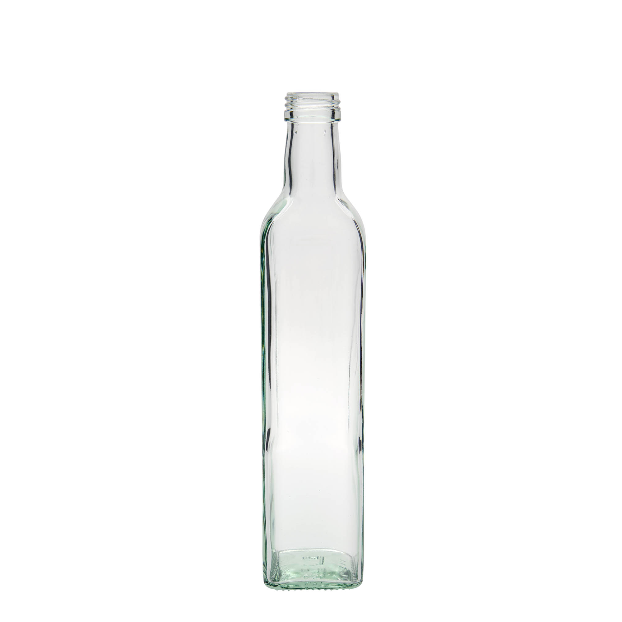 Bouteille en verre 500 ml 'Marasca', carrée, ouverture : PP 31,5 Bouteille en verre 500 ml 'Marasca', carrée, ouverture : PP 31,5