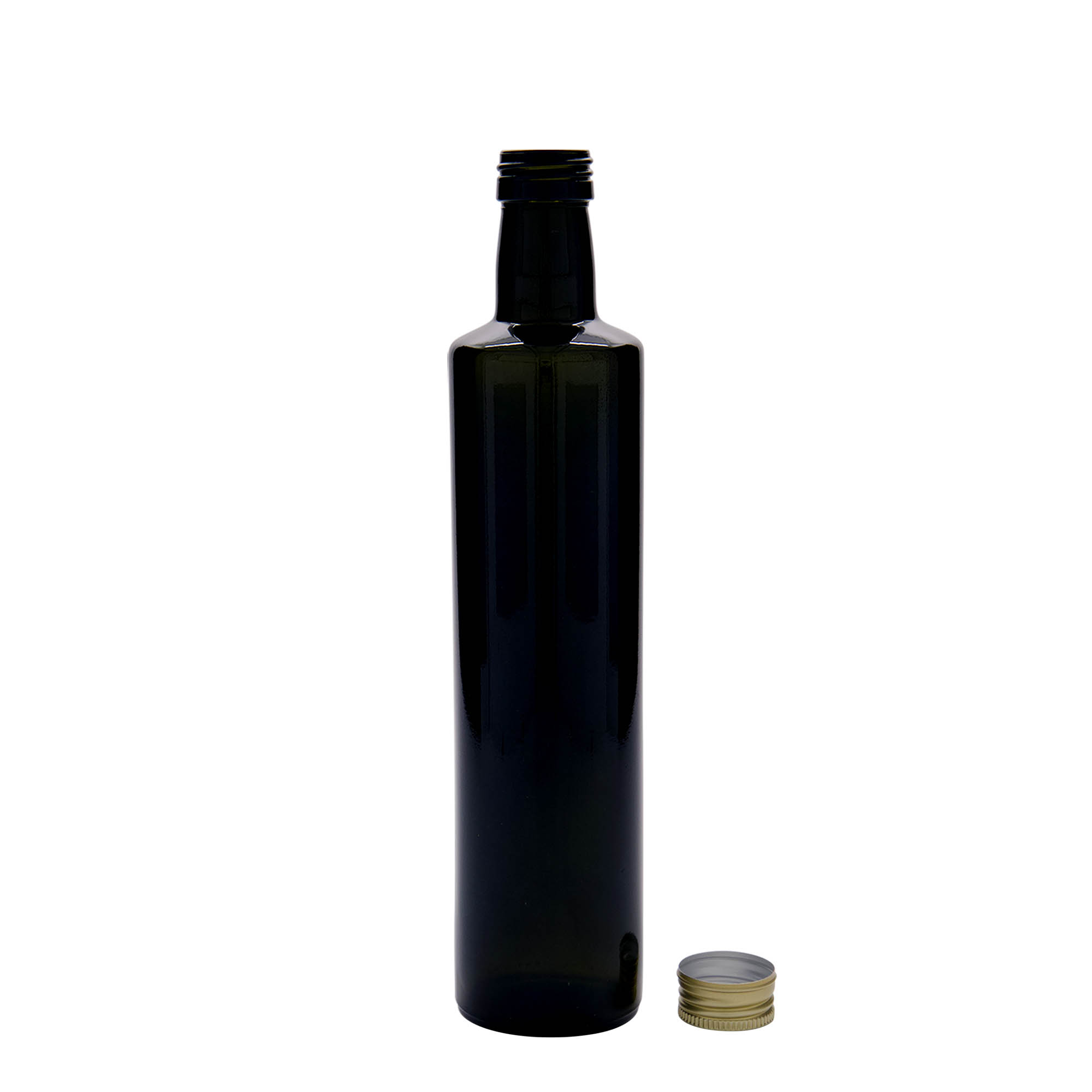 Bouteille en verre 500 ml 'Dorica', vert antique, ouverture : PP 31,5