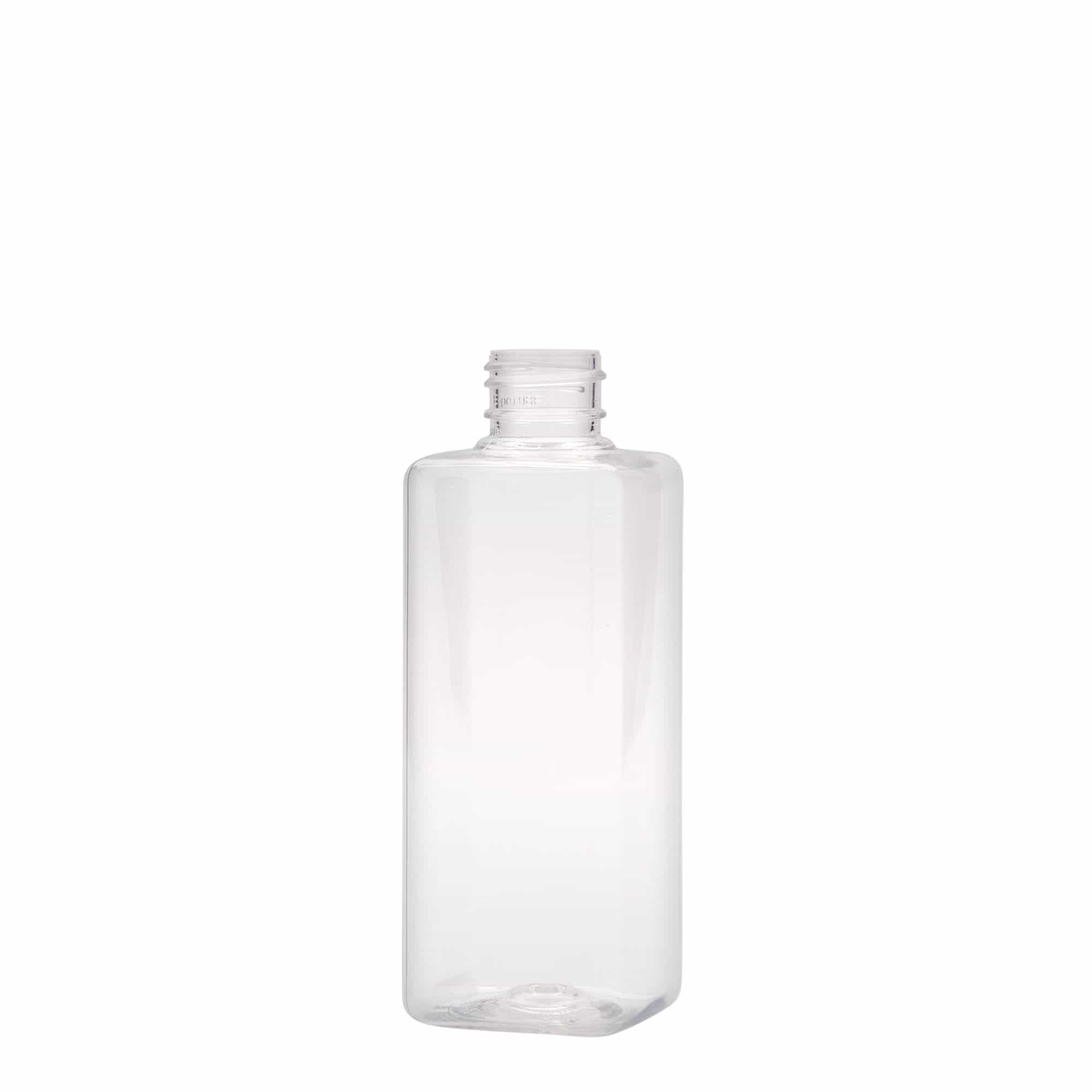 Bouteille en PET 200 ml 'Karl', carrée, plastique, bouchage: 24/410