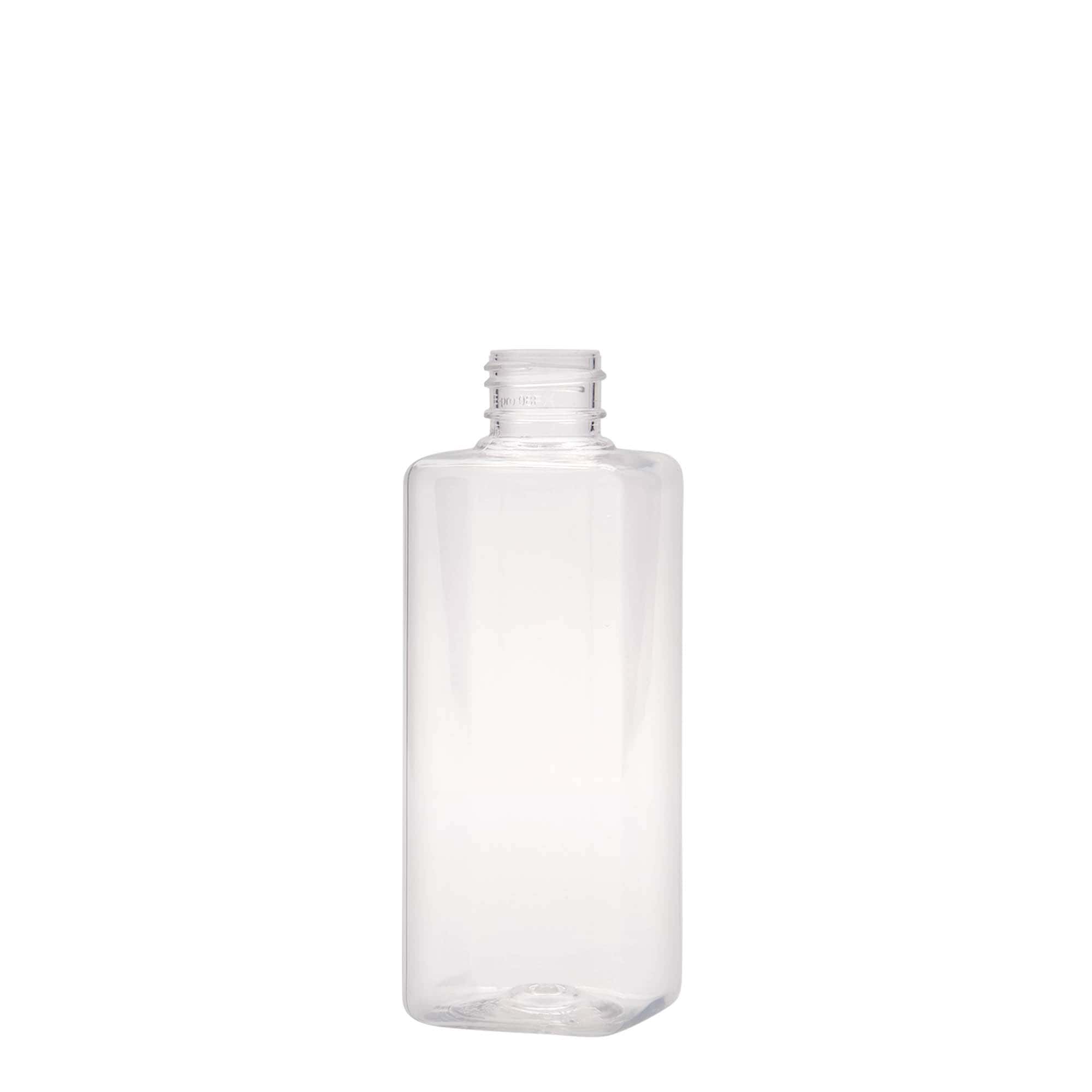 Bouteille PET 200 ml « Karl », carrée, plastique, goulot : 24/410