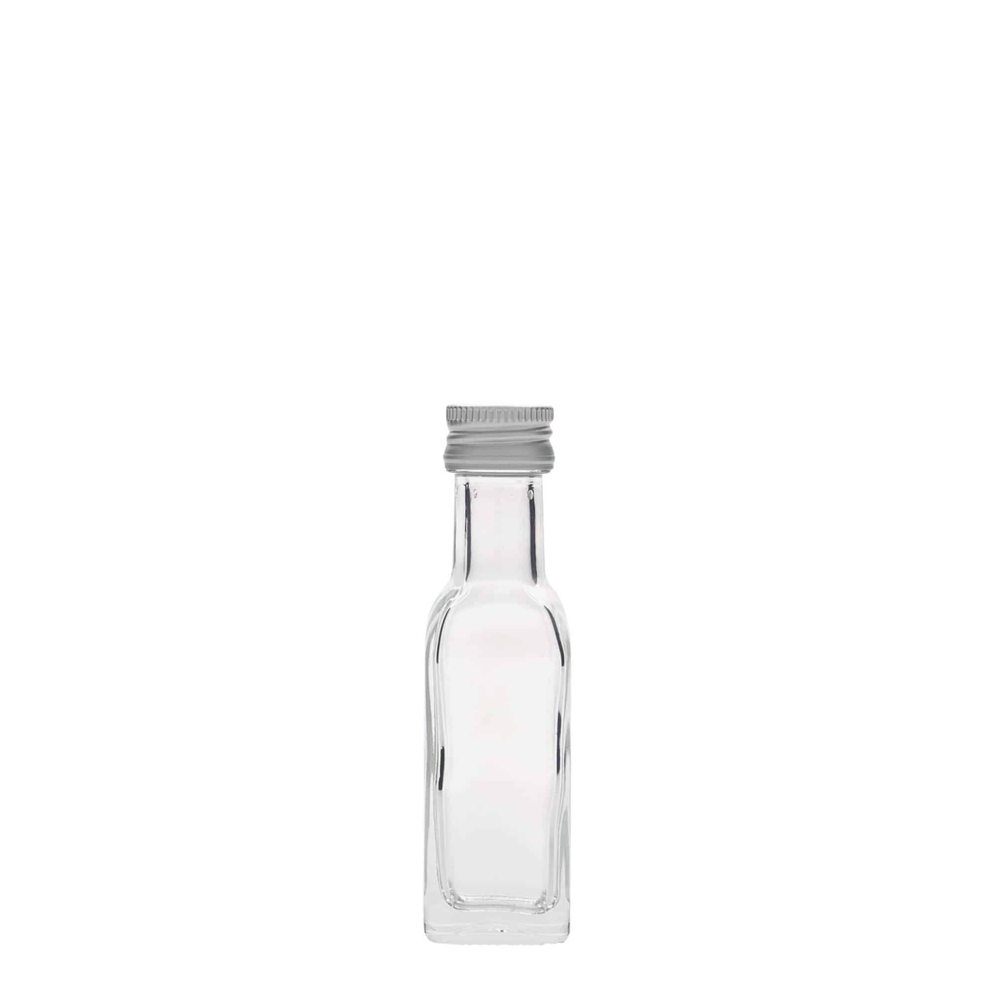 Flacon en verre 20 ml « Marasca », carré, ouverture : PP 18