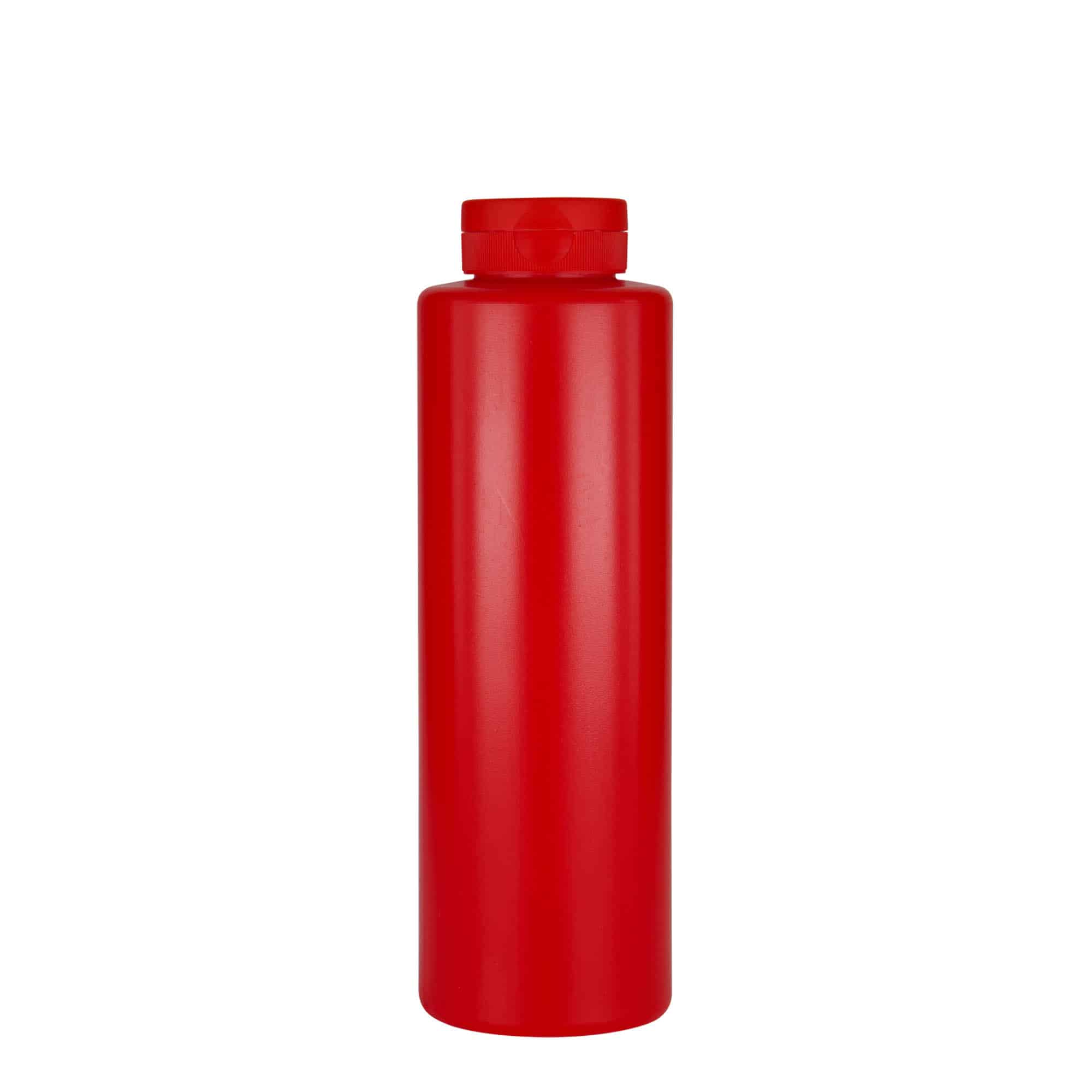 Flacon à sauce 500 ml , plastique LDPE, rouge, col : GPI 38/400