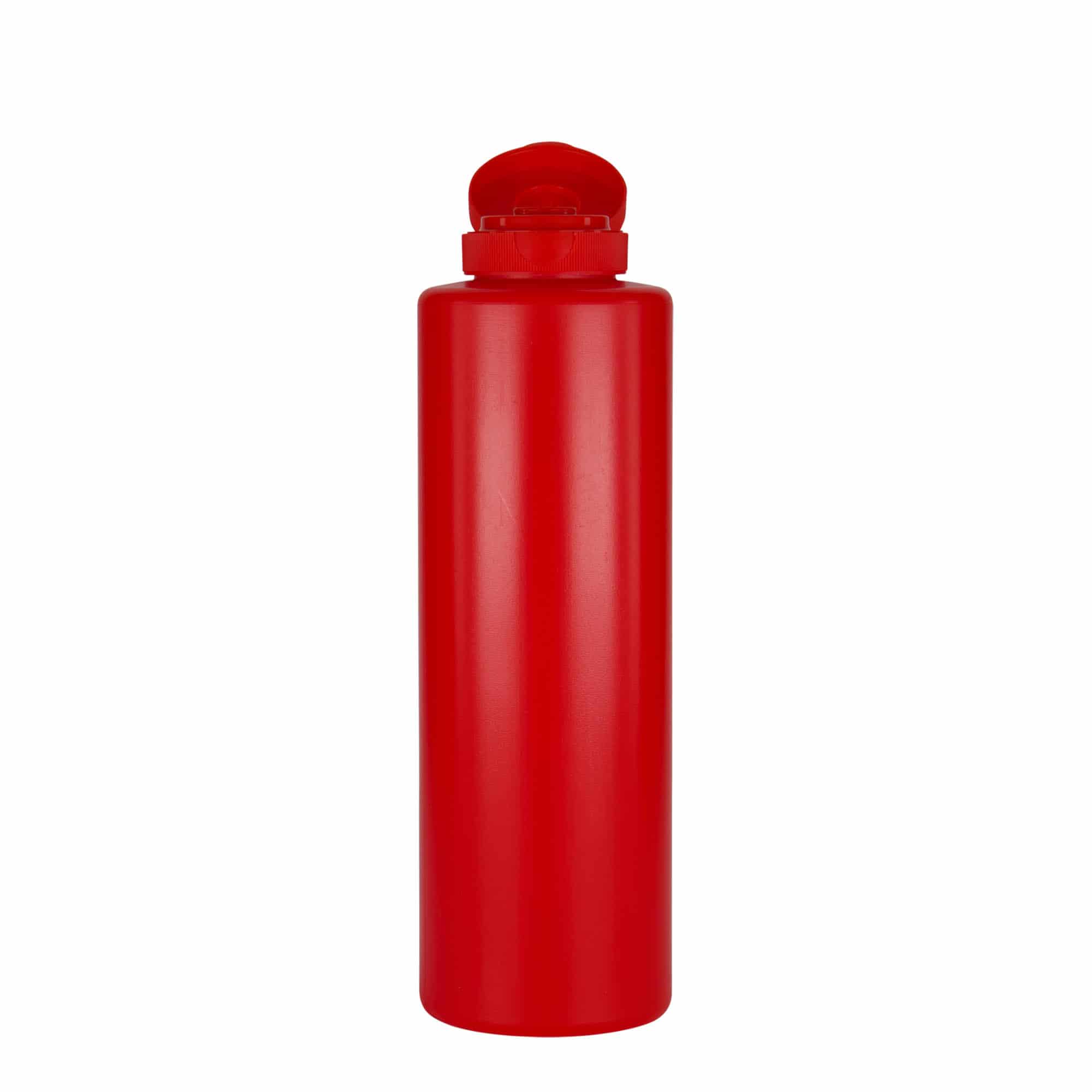 Flacon à sauce 500 ml , plastique LDPE, rouge, bouchage: GPI 38/400