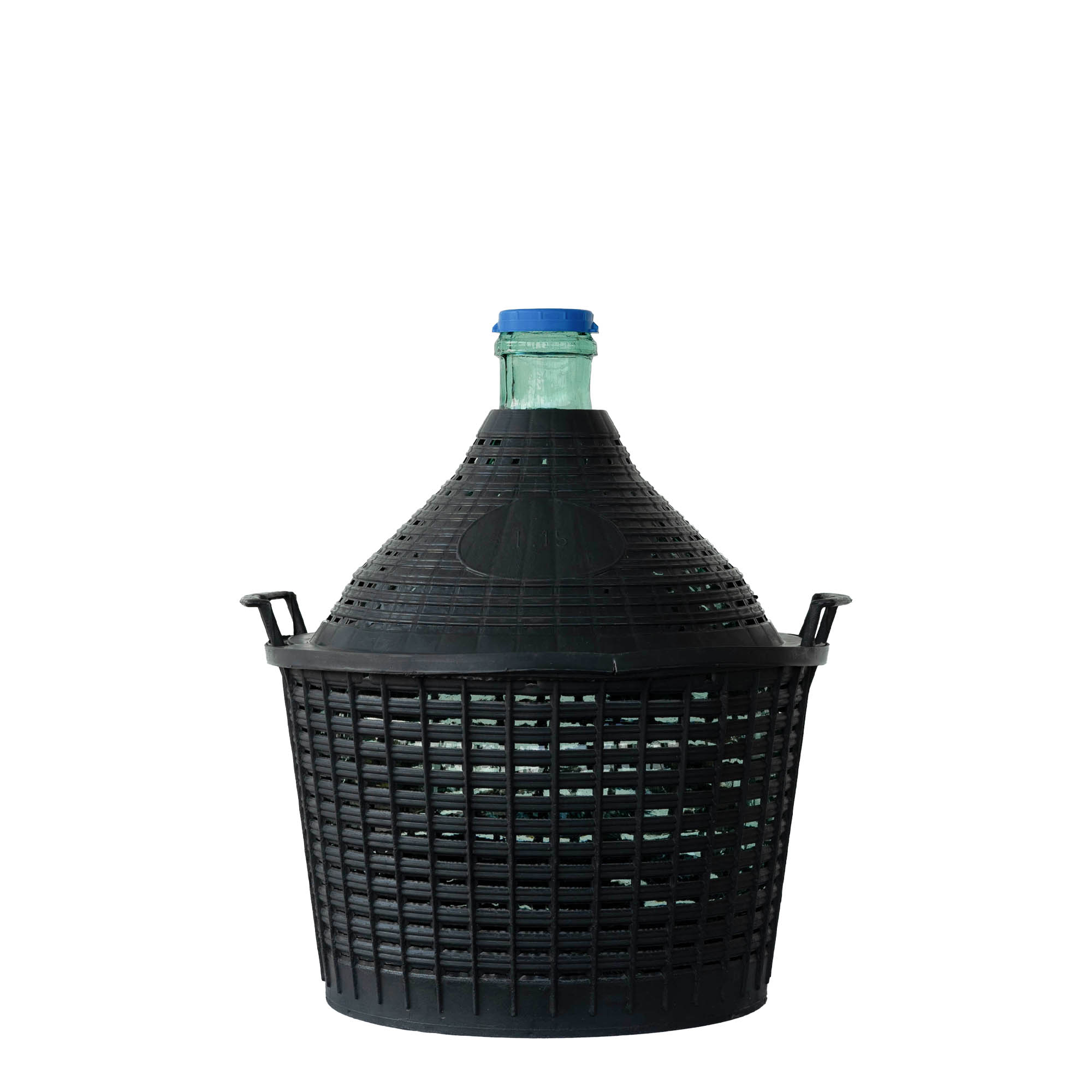 15 l bouteille ballon à col étroit, verre, ouverture : couvercle à emboîtement