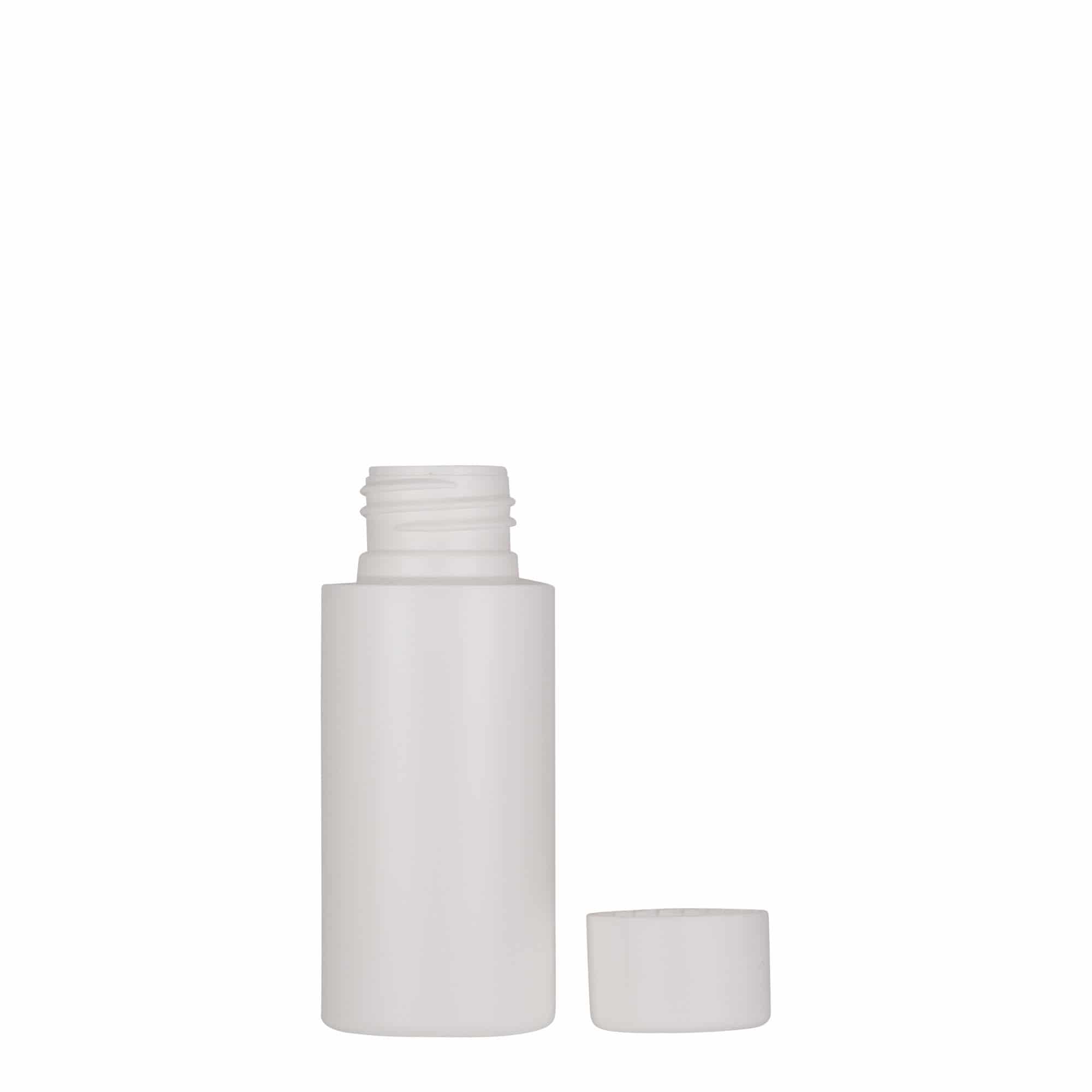 Bouteille en plastique 50 ml 'Pipe', Green PEHD, blanche, col : GPI 24/410