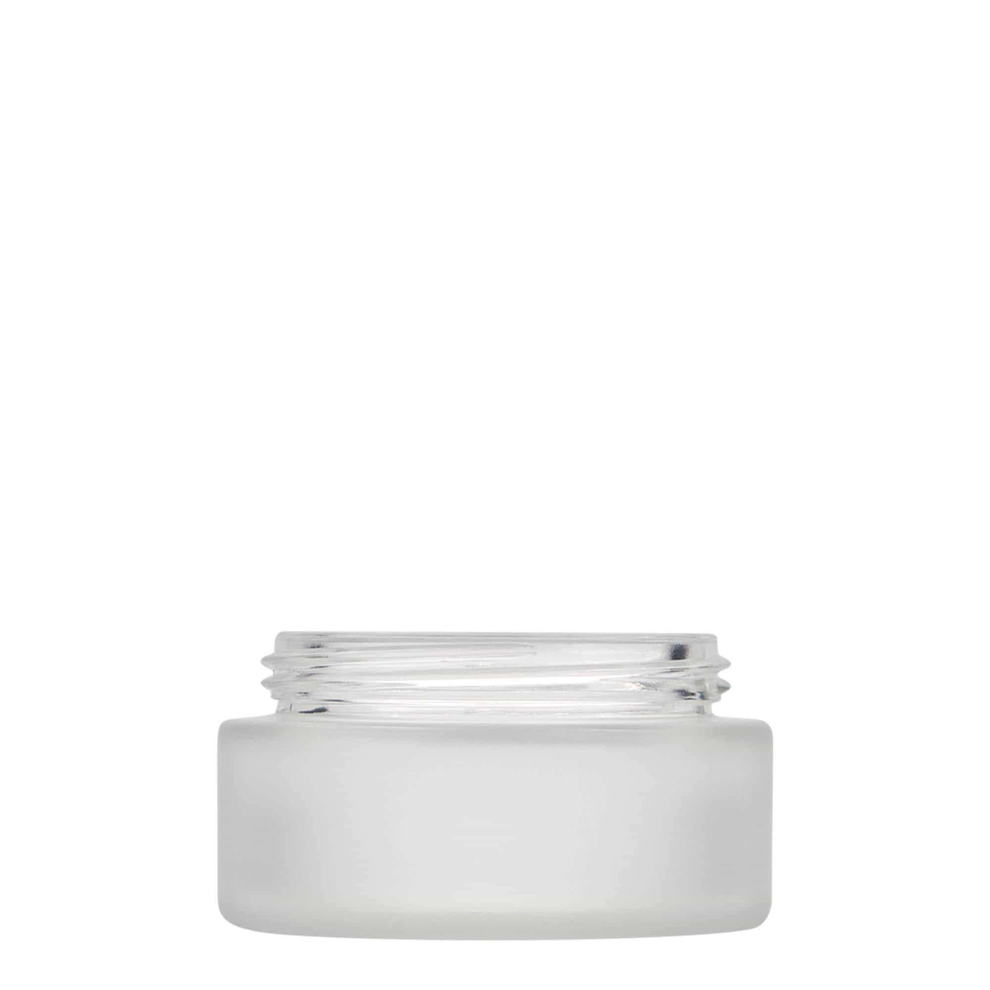Pot de 100 ml « Édition Platine », verre, givré, ouverture : fermeture à vis