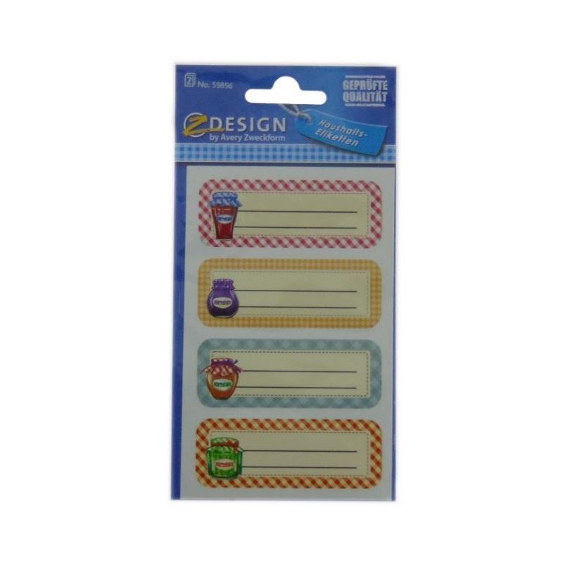 Étiquettes Zweckform « Pots de confiture », rectangulaires, papier, multicolores Étiquettes Zweckform « Pots de confiture », rectangulaires, papier, multicolores