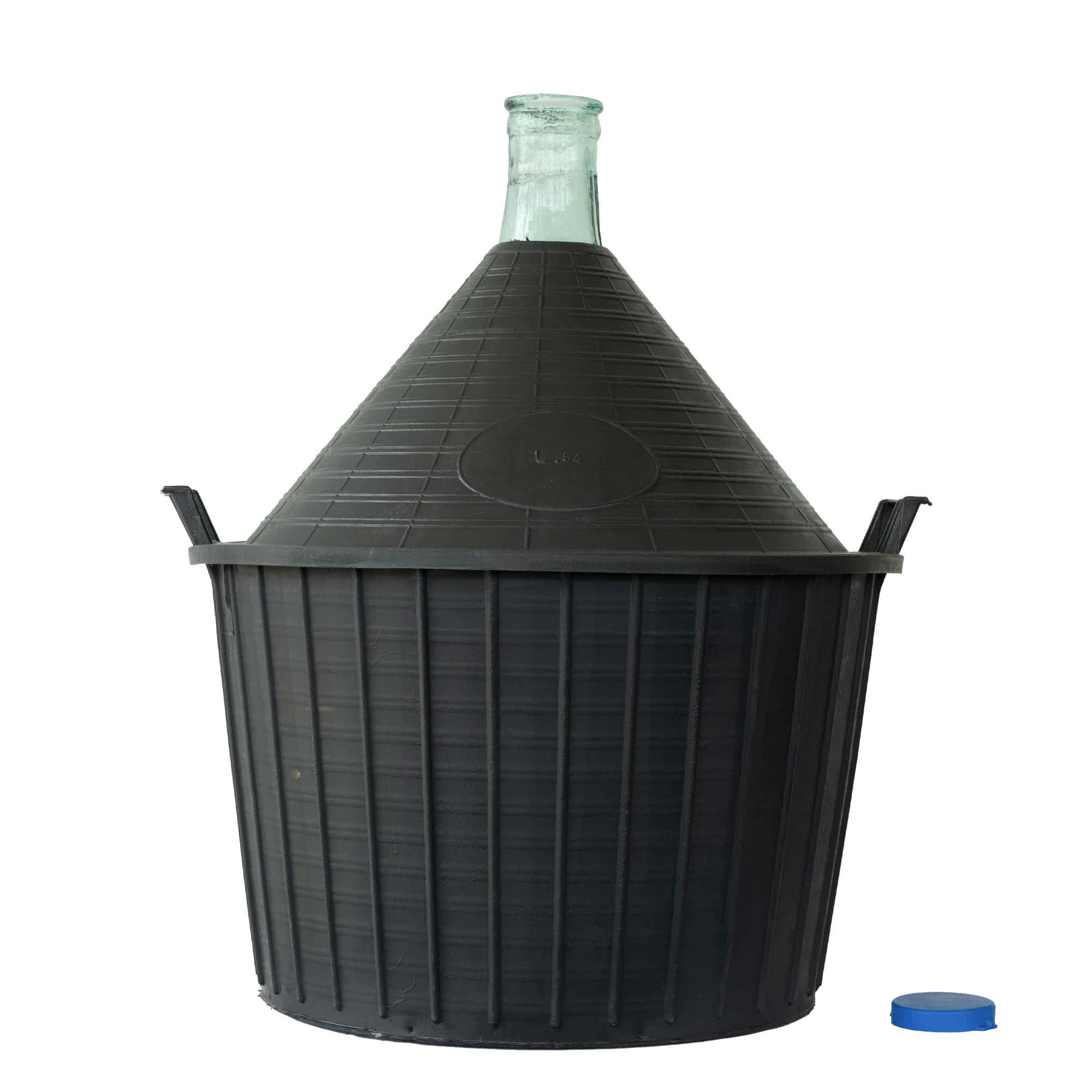 Dame-jeanne 54 l à col étroit, verre, bouchage: couvercle cloche