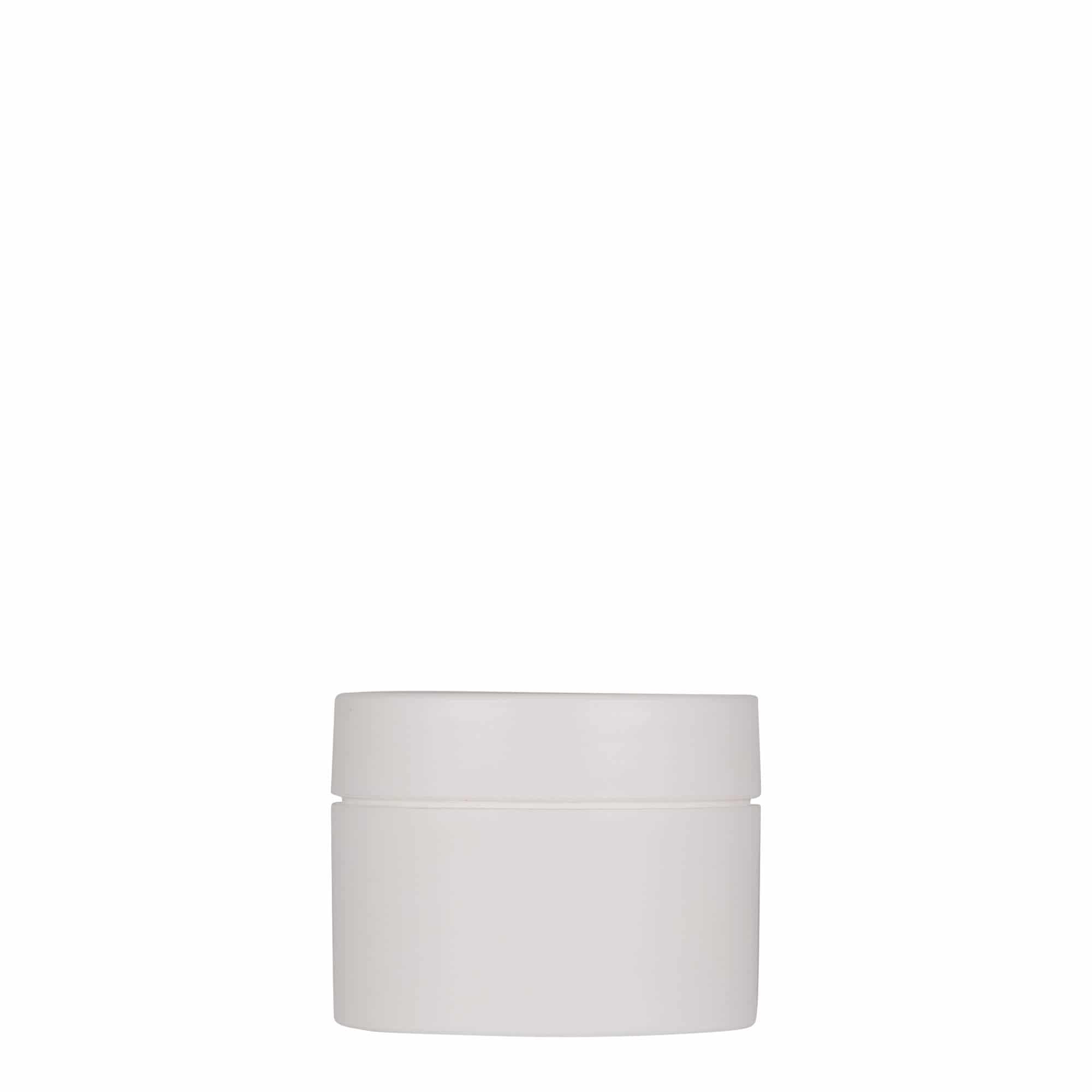 Boîte en plastique 50 ml 'Antonella', PP, blanche, col : bouchon à vis