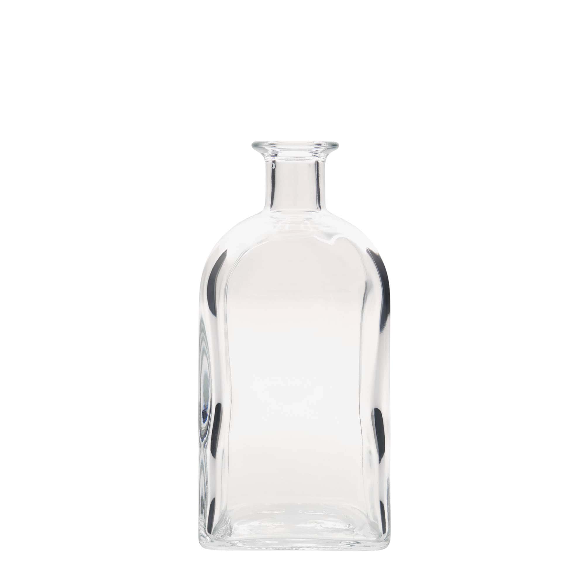 Bouteille en verre 700 ml Apotheker Carré, carrée, ouverture : liège