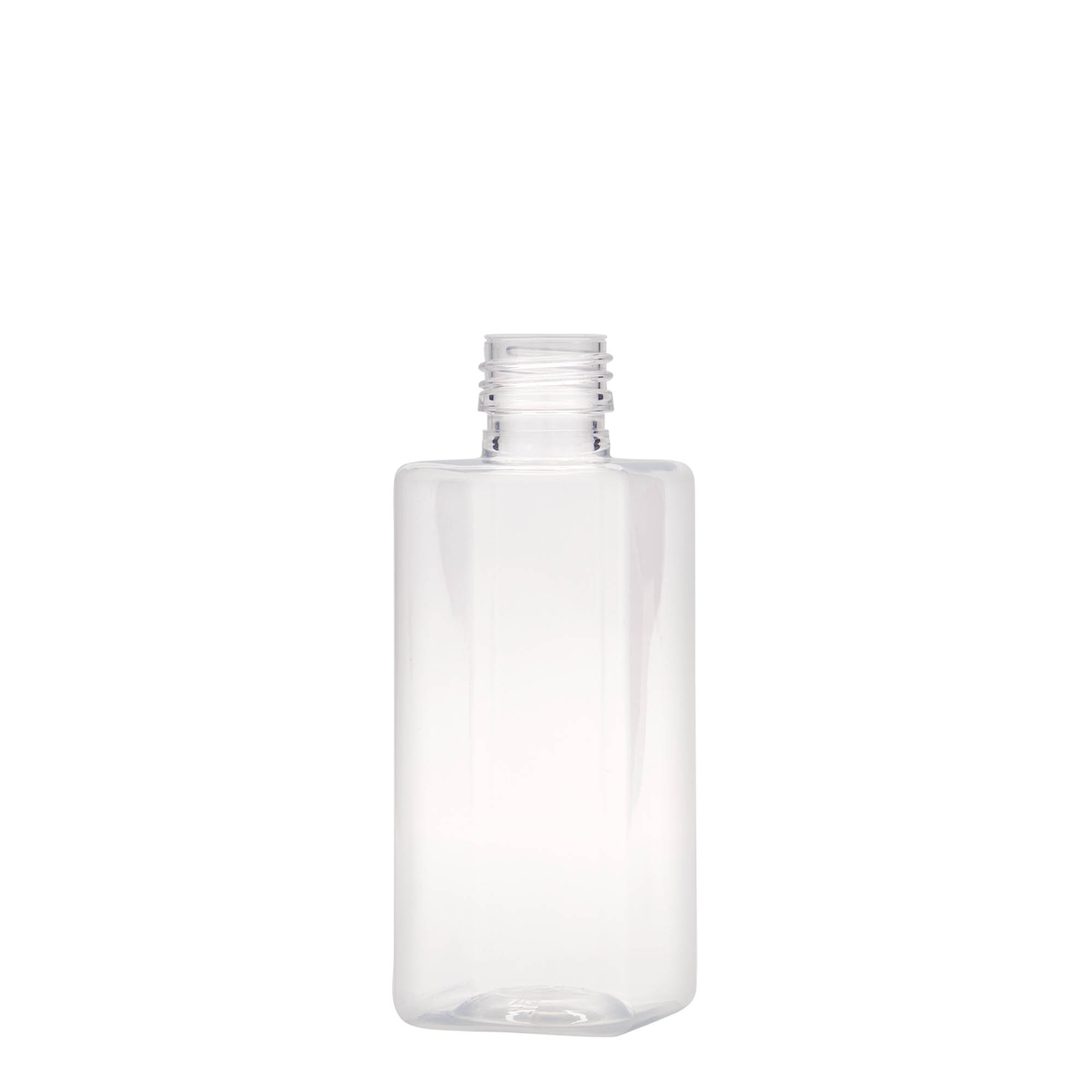 Bouteille PET 250 ml 'Karl', carrée, plastique, ouverture : PP 28 Bouteille PET 250 ml 'Karl', carrée, plastique, ouverture : PP 28