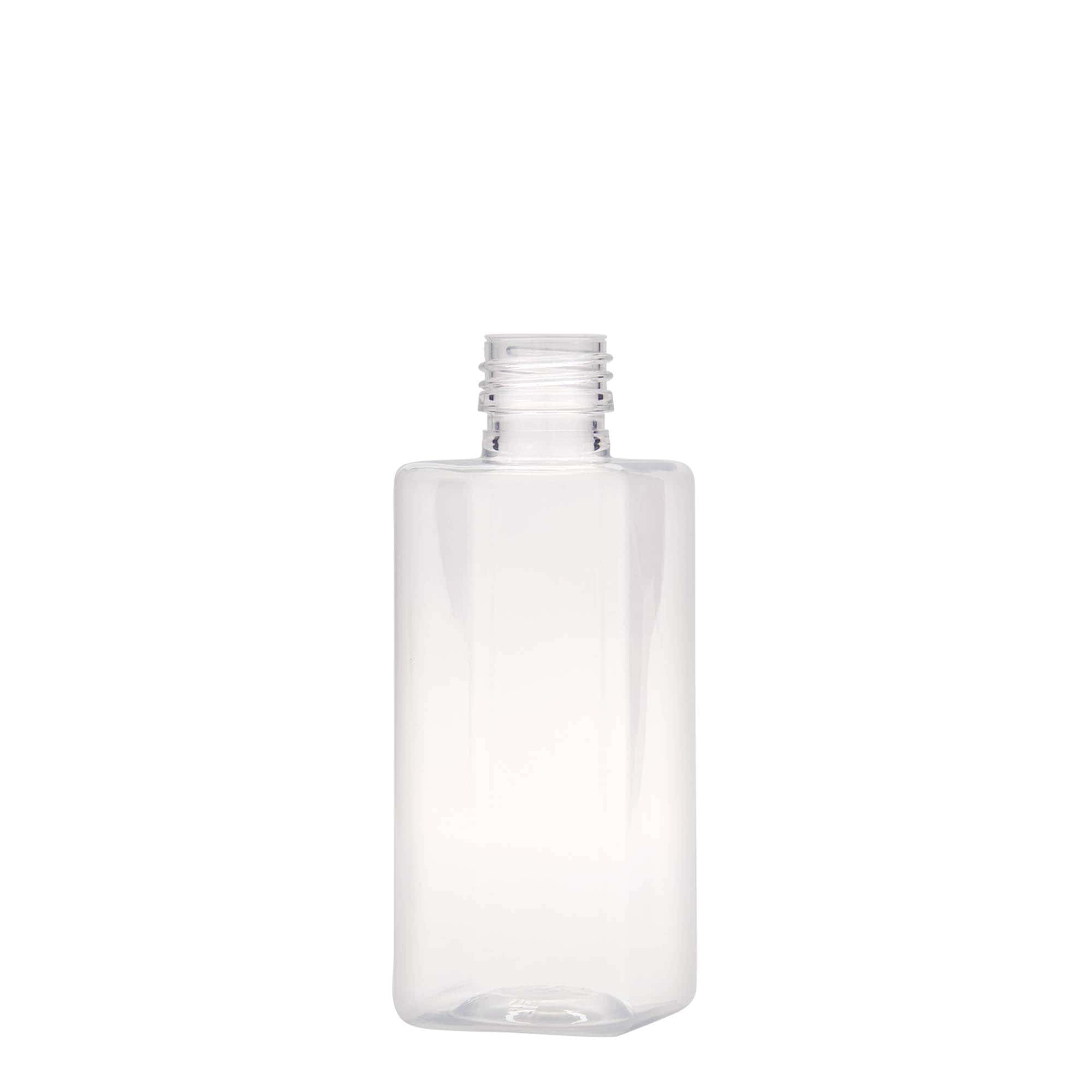 Bouteille PET 250 ml « Karl », carrée, plastique, ouverture : PP 28