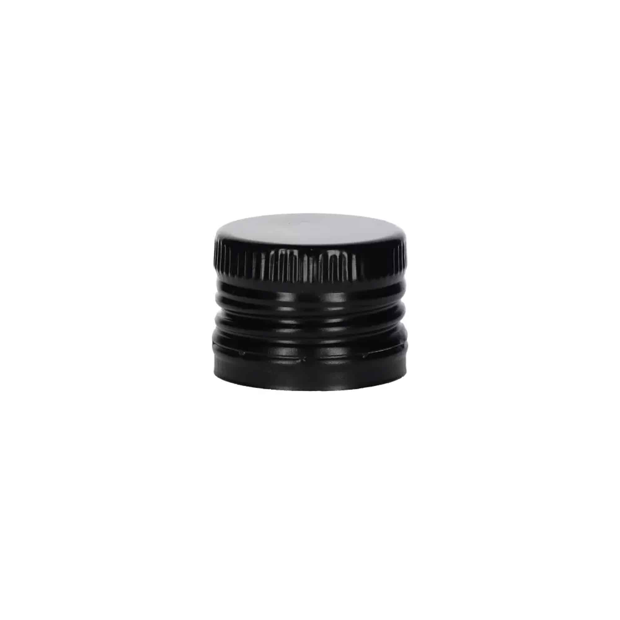 Bouchon à vis avec bec verseur, métal-plastique, noir, pour goulot : PP 31,5 Bouchon à vis avec bec verseur, métal-plastique, noir, pour goulot : PP 31,5