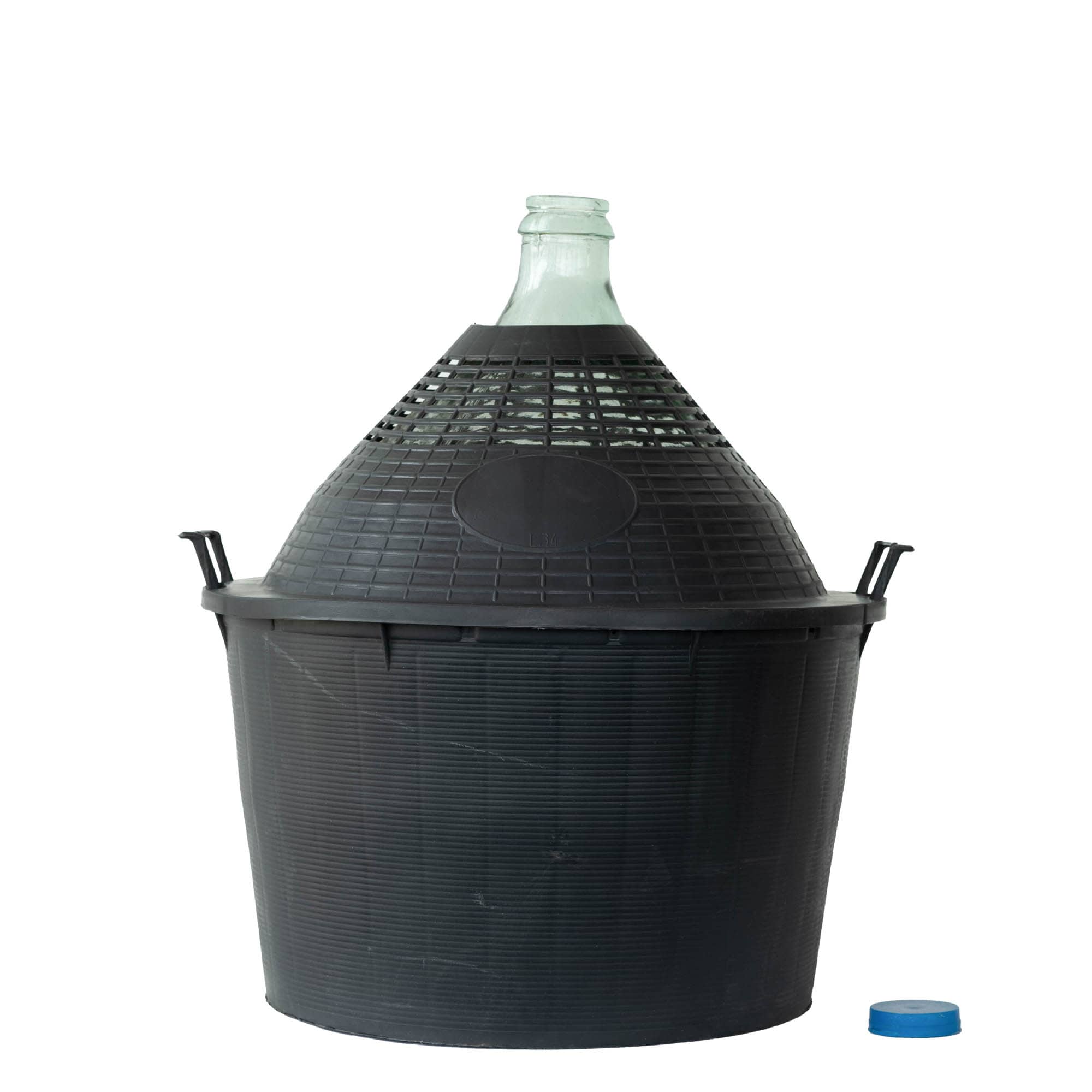 34 l bouteille ballon à col étroit, verre, ouverture : couvercle à emboîtement