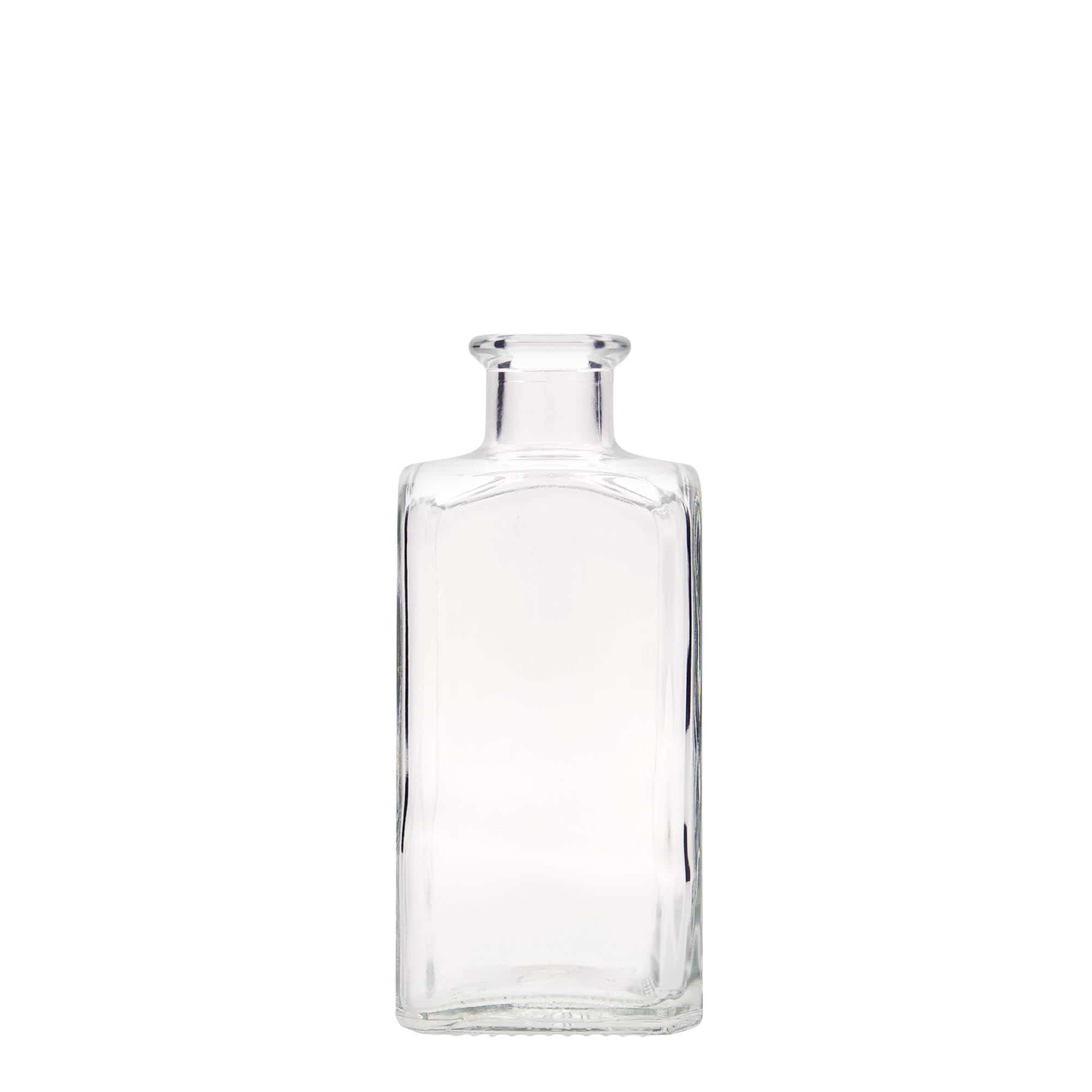 Flacon en verre 250 ml Apotheker Carré, carré, ouverture : bouchon en liège Flacon en verre 250 ml Apotheker Carré, carré, ouverture : bouchon en liège