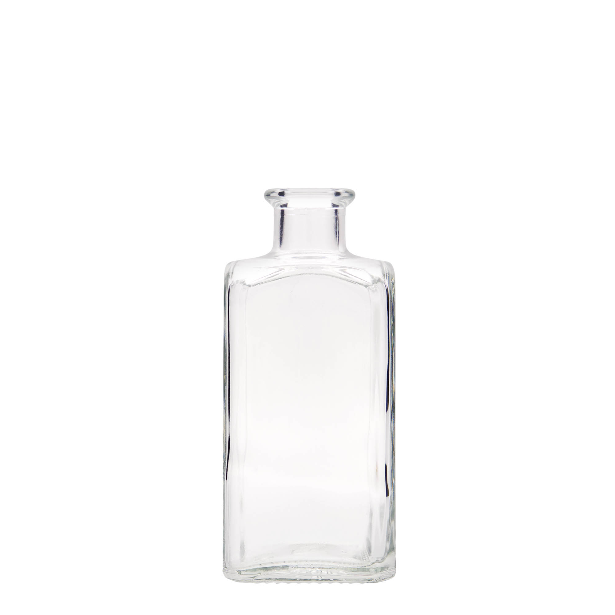 Flacon en verre 250 ml Apotheker Carré, carré, ouverture : bouchon en liège