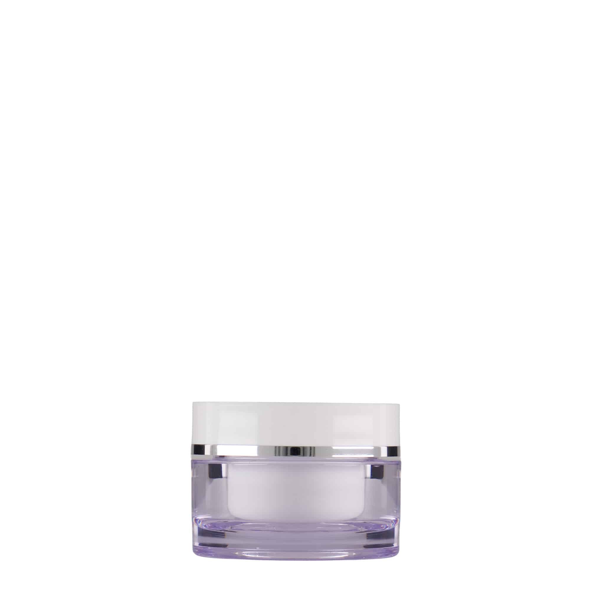 Pot de 10 ml, plastique SAN, blanc, ouverture : bouchon à vis