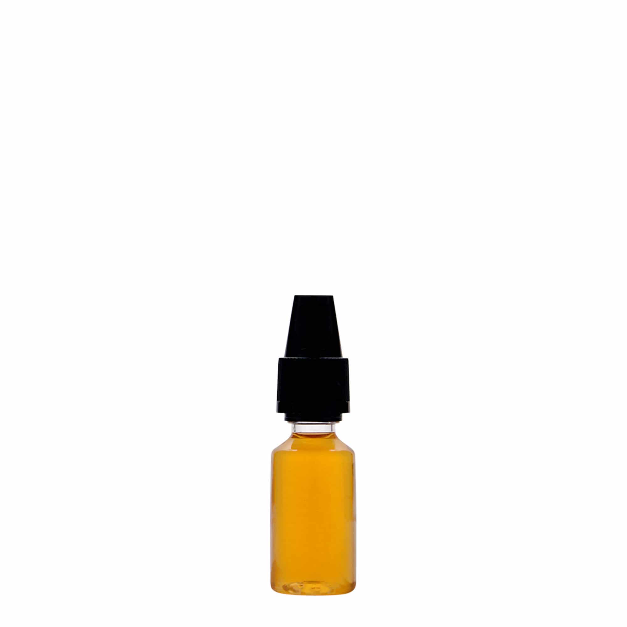 Flacon PET 10 ml « E-Liquid » avec sécurité qualité et enfant, plastique, ouverture : bouchon à vis