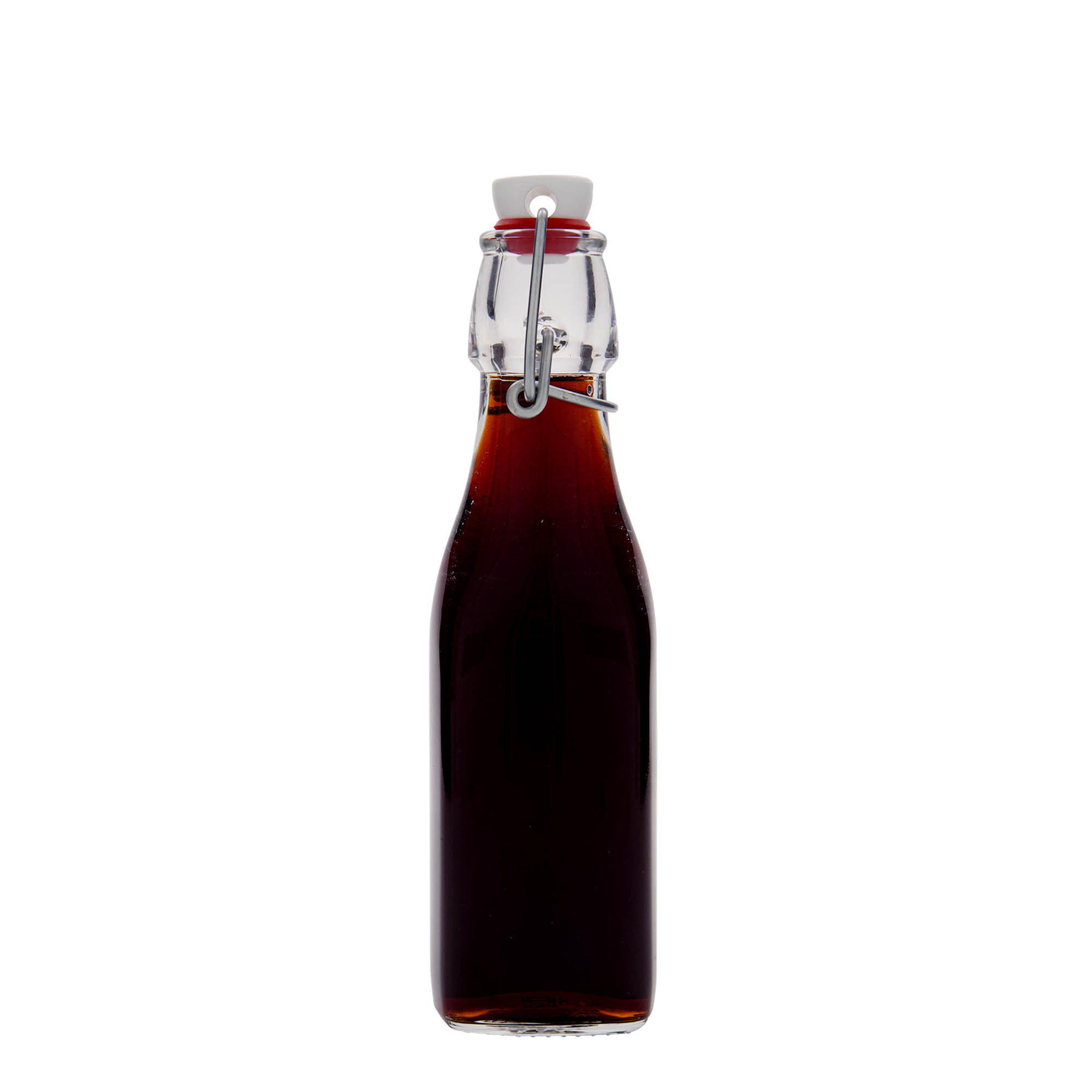 Bouteille en verre 250 ml 'Swing, carrée, ouverture : fermeture à bascule' Bouteille en verre 250 ml 'Swing, carrée, ouverture : fermeture à bascule'