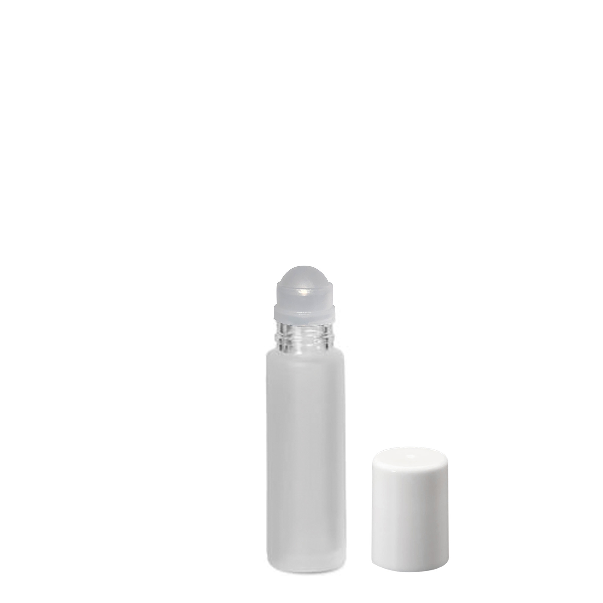 Flacon roll-on 10 ml, verre, givré, ouverture : bouchon à vis