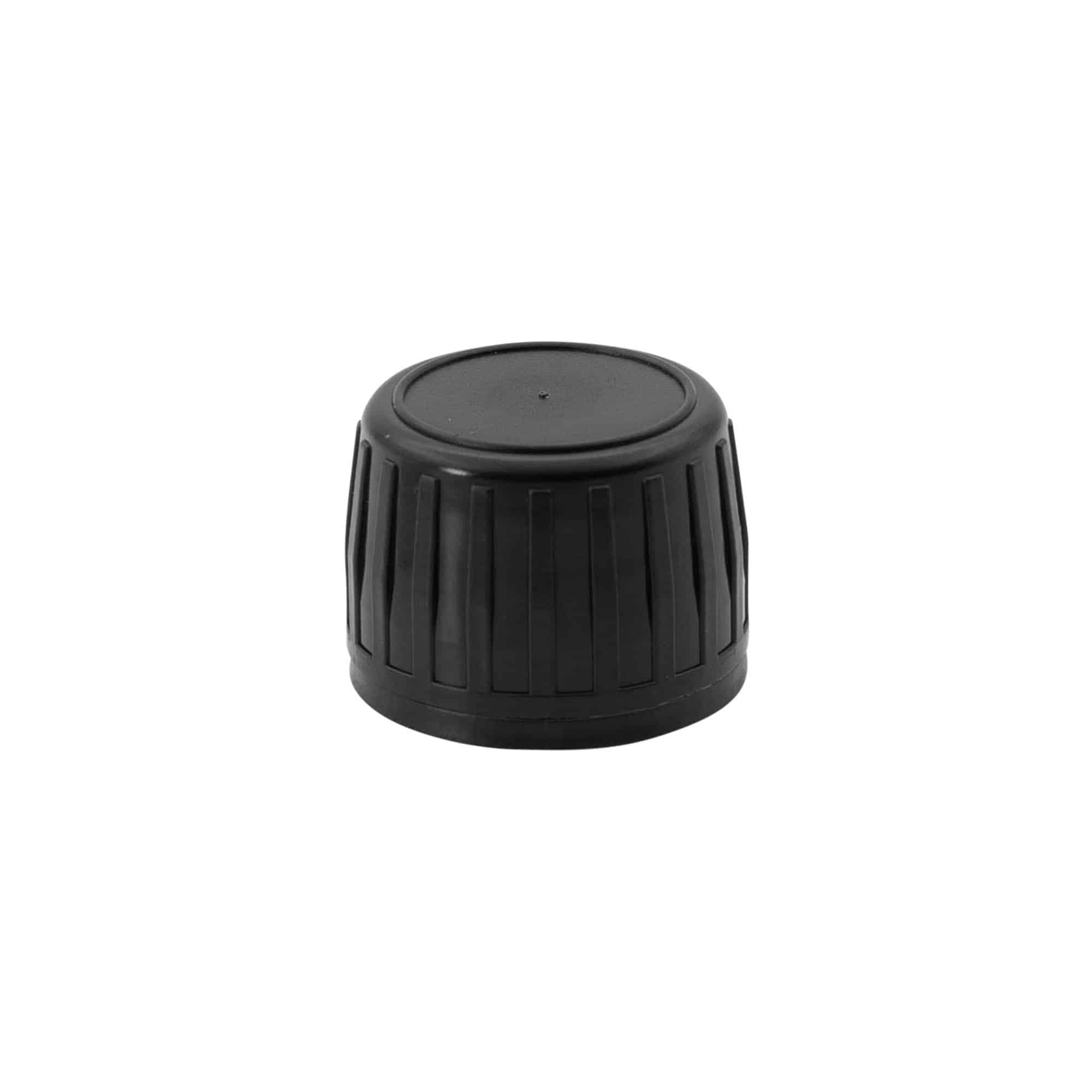 Bougage à vis avec fermeture garantie, plastique PP, noir, pour bouchage: DIN 28