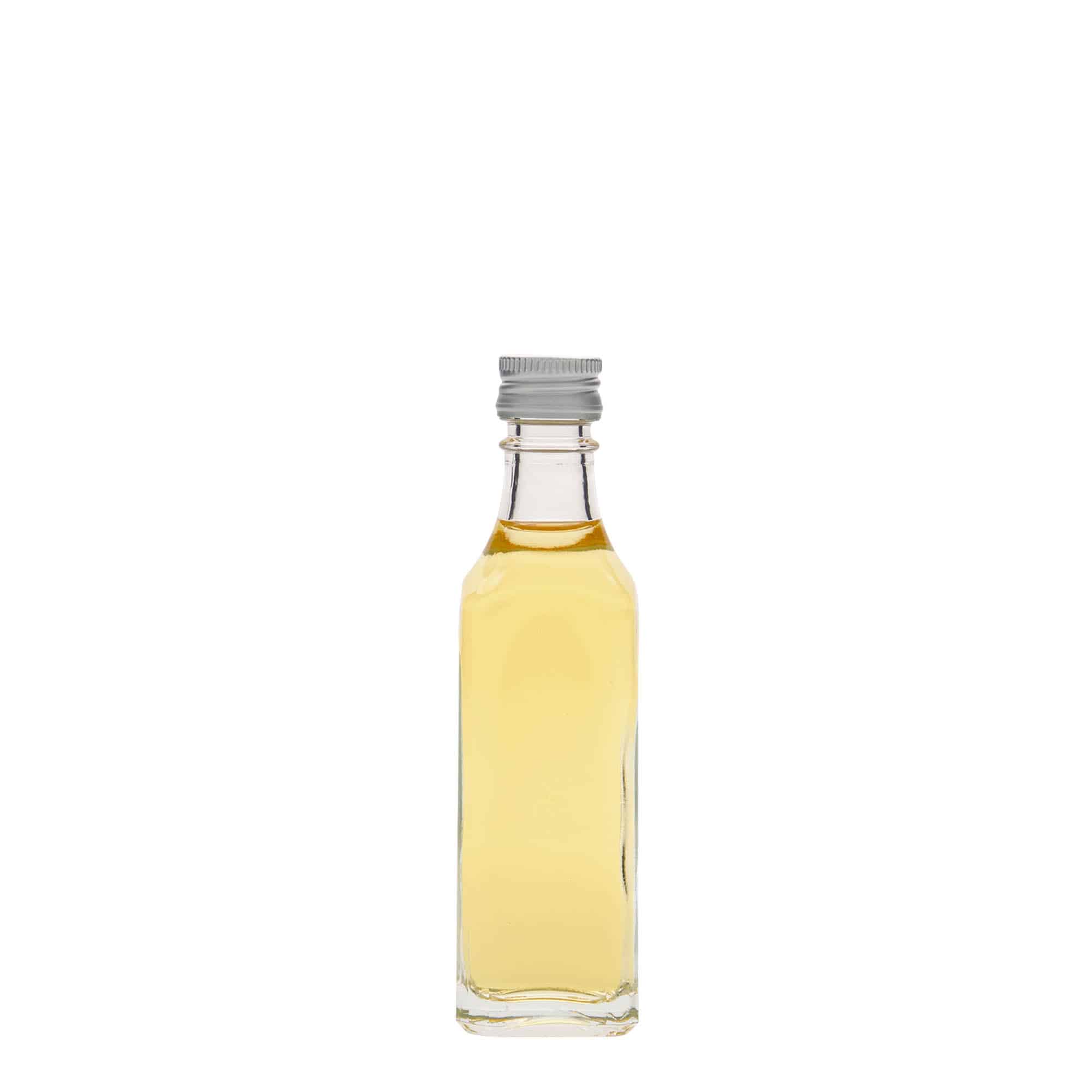 Flacon en verre 50 ml 'Siena', carré, ouverture : PP 18
