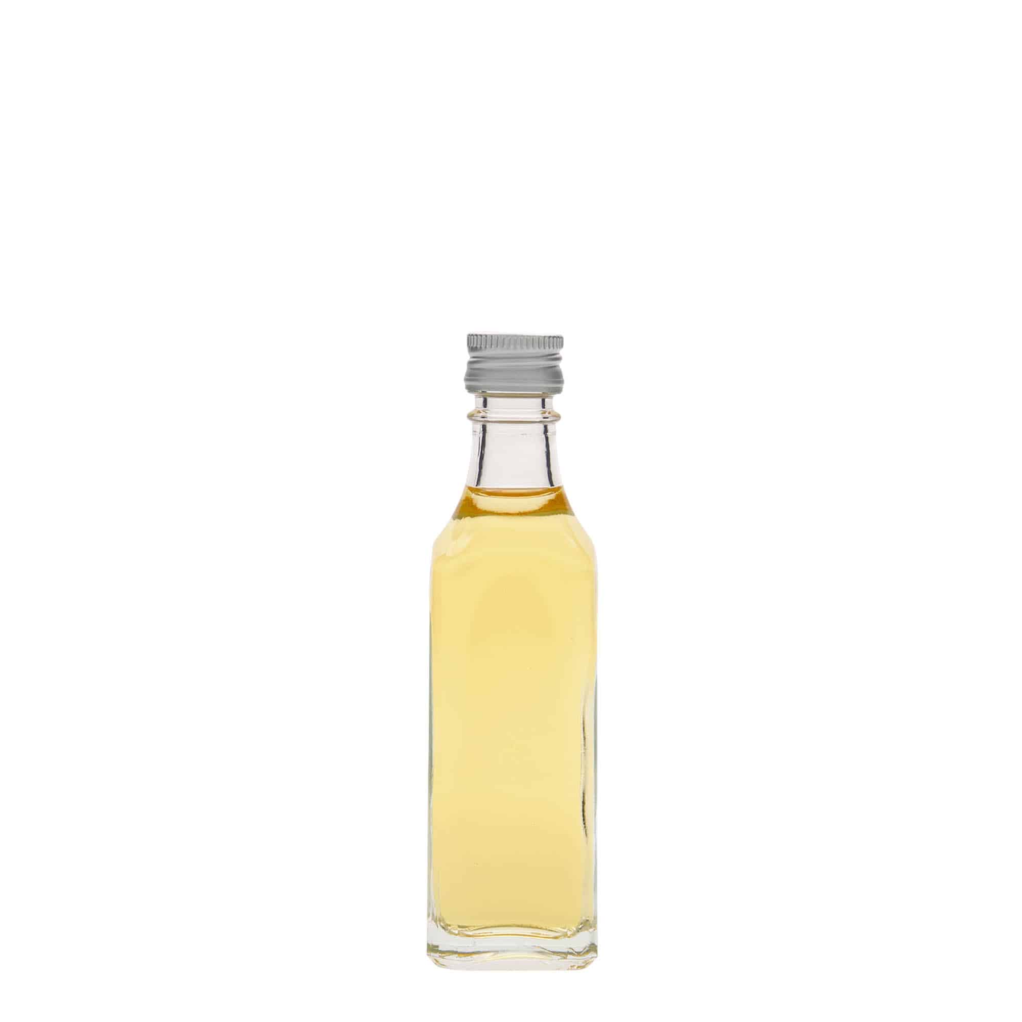 Flacon en verre 50 ml « Siena », carré, ouverture : PP 18