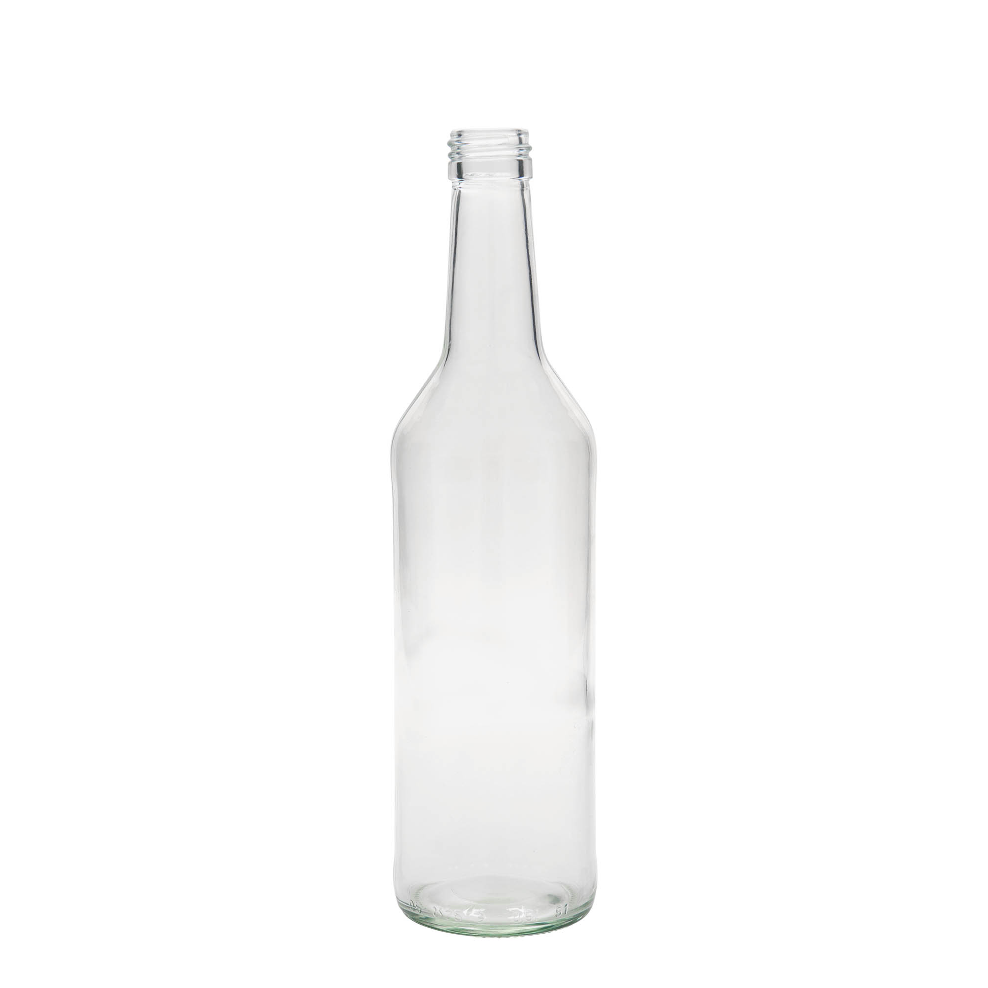 Bouteille en verre 500 ml à col droit, ouverture : PP 28 Bouteille en verre 500 ml à col droit, ouverture : PP 28