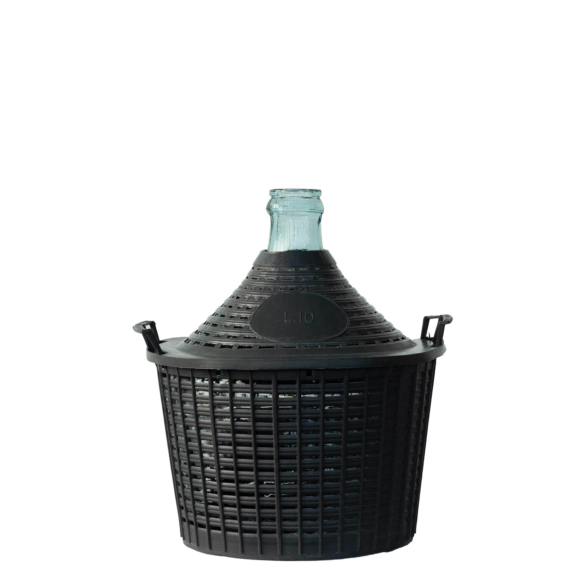 Bouteille ballon 10 l col étroit, verre, ouverture : couvercle à emboîtement