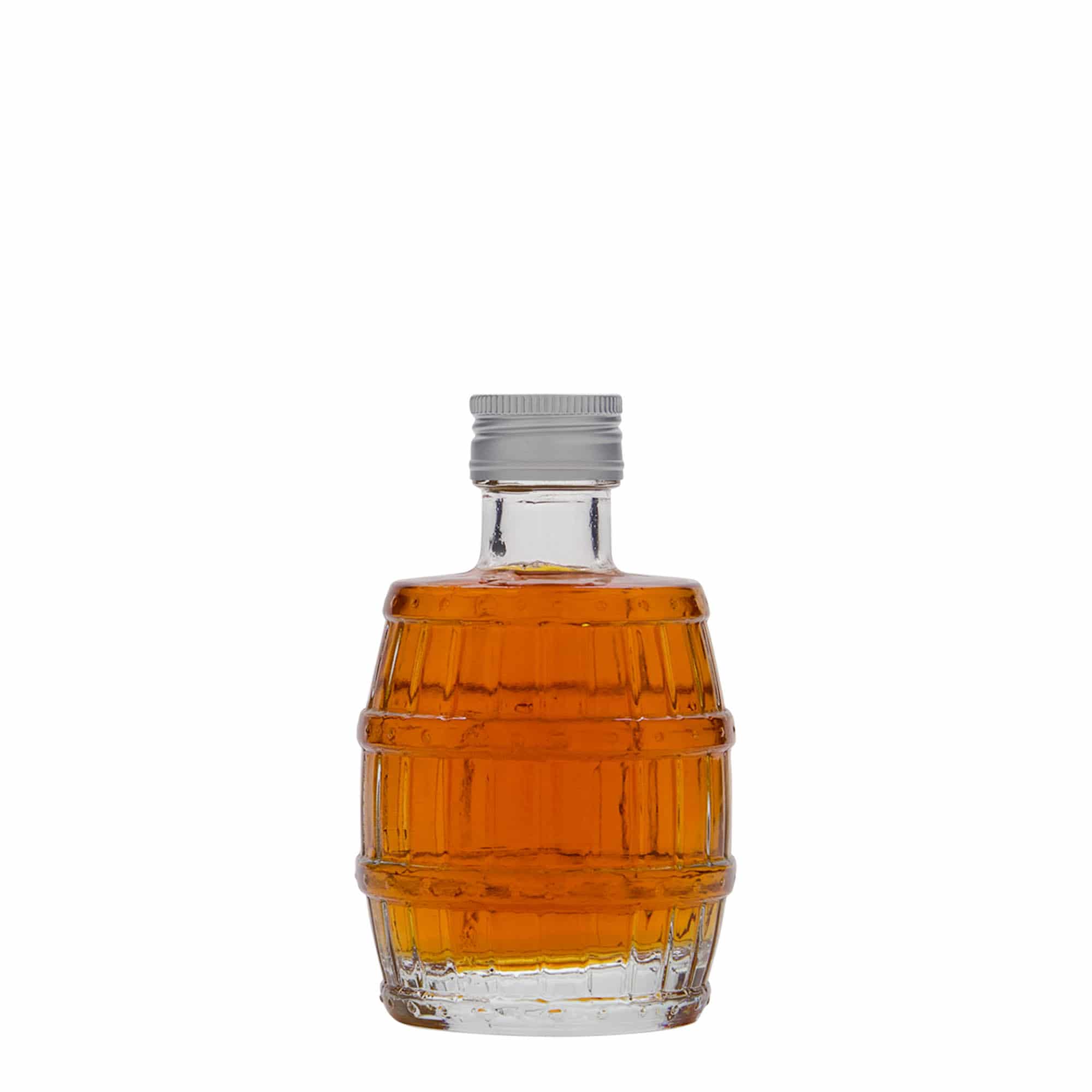 Flacon en verre 100 ml « baril », ouverture : PP 24