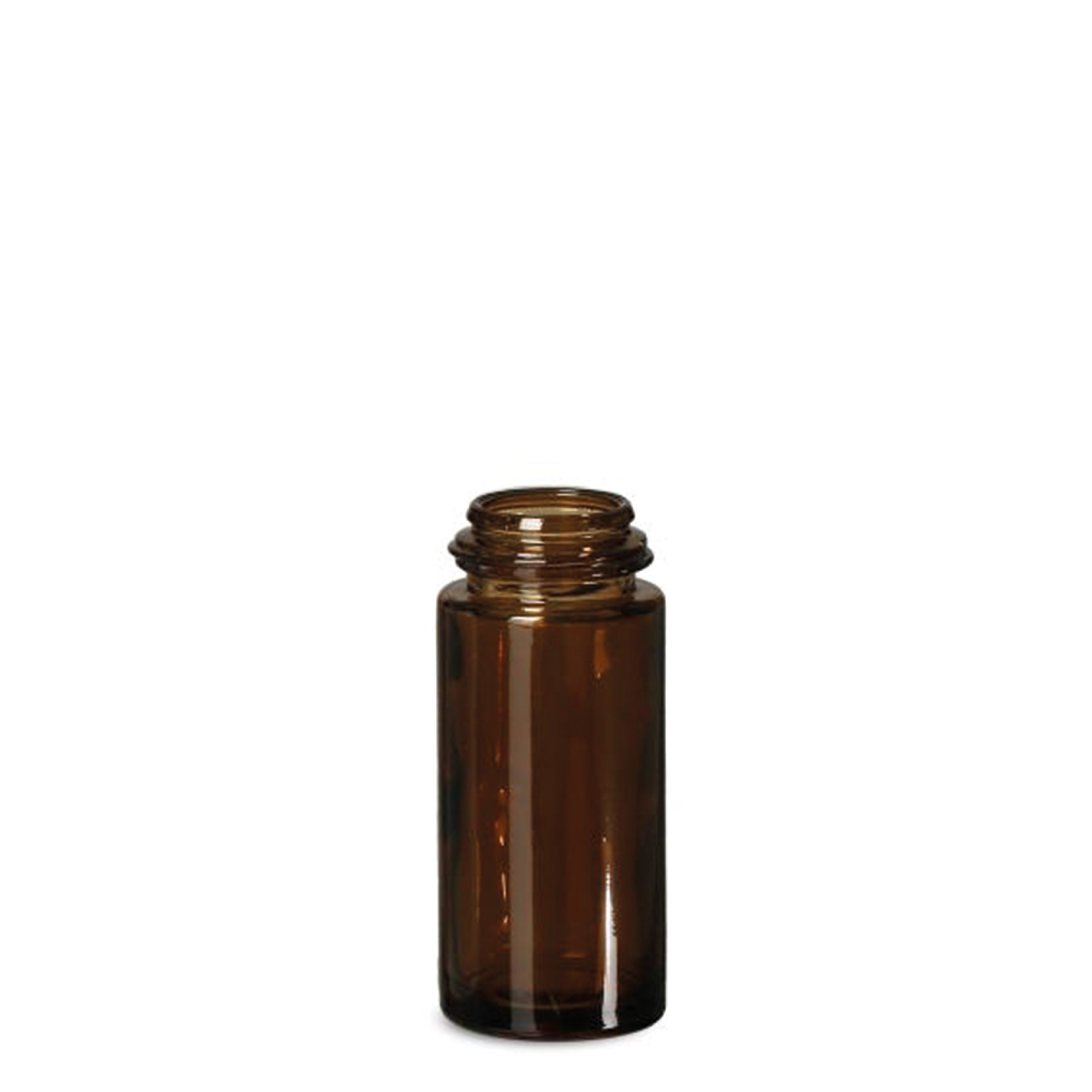 Flacon roll-on 50 ml, verre, brun, ouverture : bouchon à vis