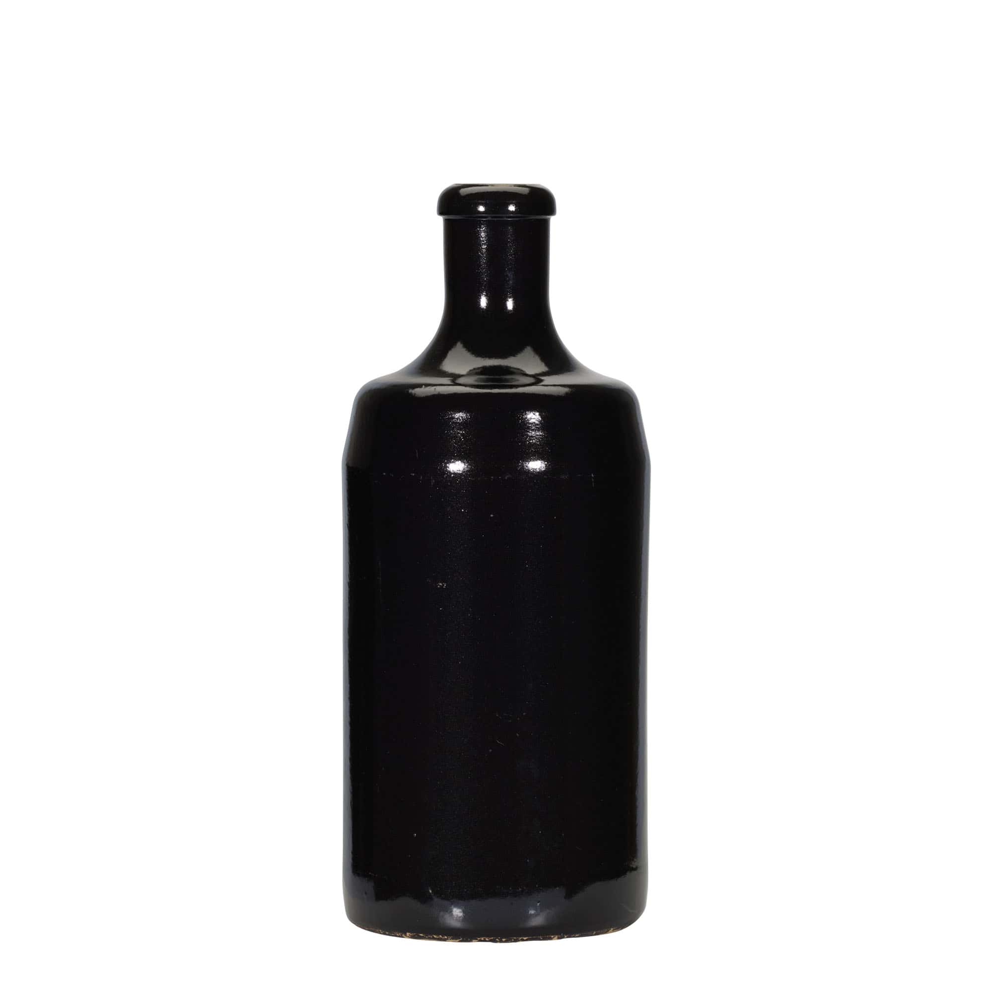 Chope en terre cuite 700 ml 'Calvados', grès, noir, bouchage: bouchon Chope en terre cuite 700 ml 'Calvados', grès, noir, bouchage: bouchon