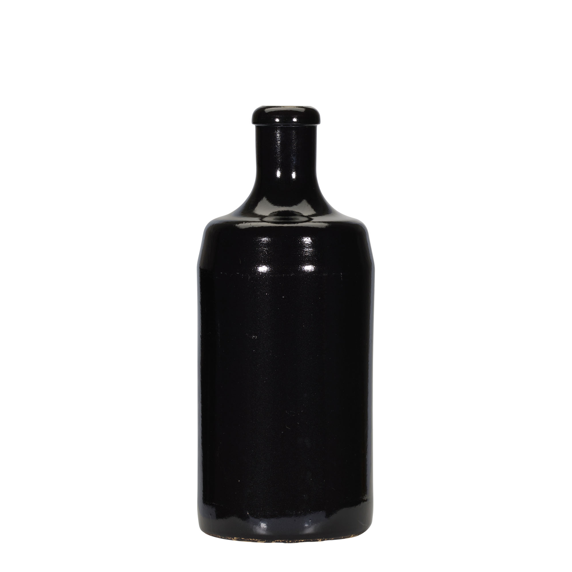 Cruche en grès 700 ml 'Calvados, grès, noir, ouverture : liège'