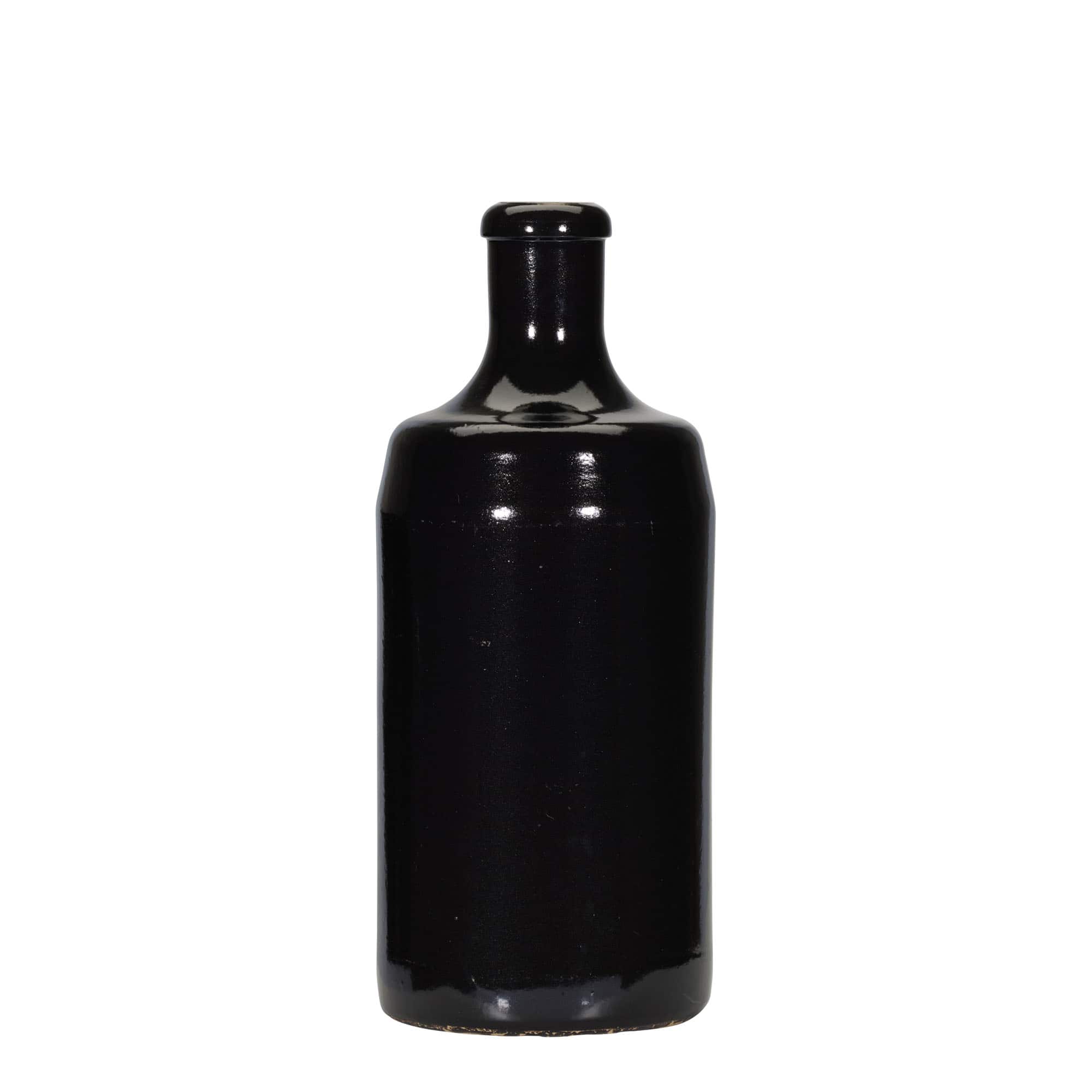 Cruche en grès 700 ml 'Calvados, grès, noir, ouverture : liège'