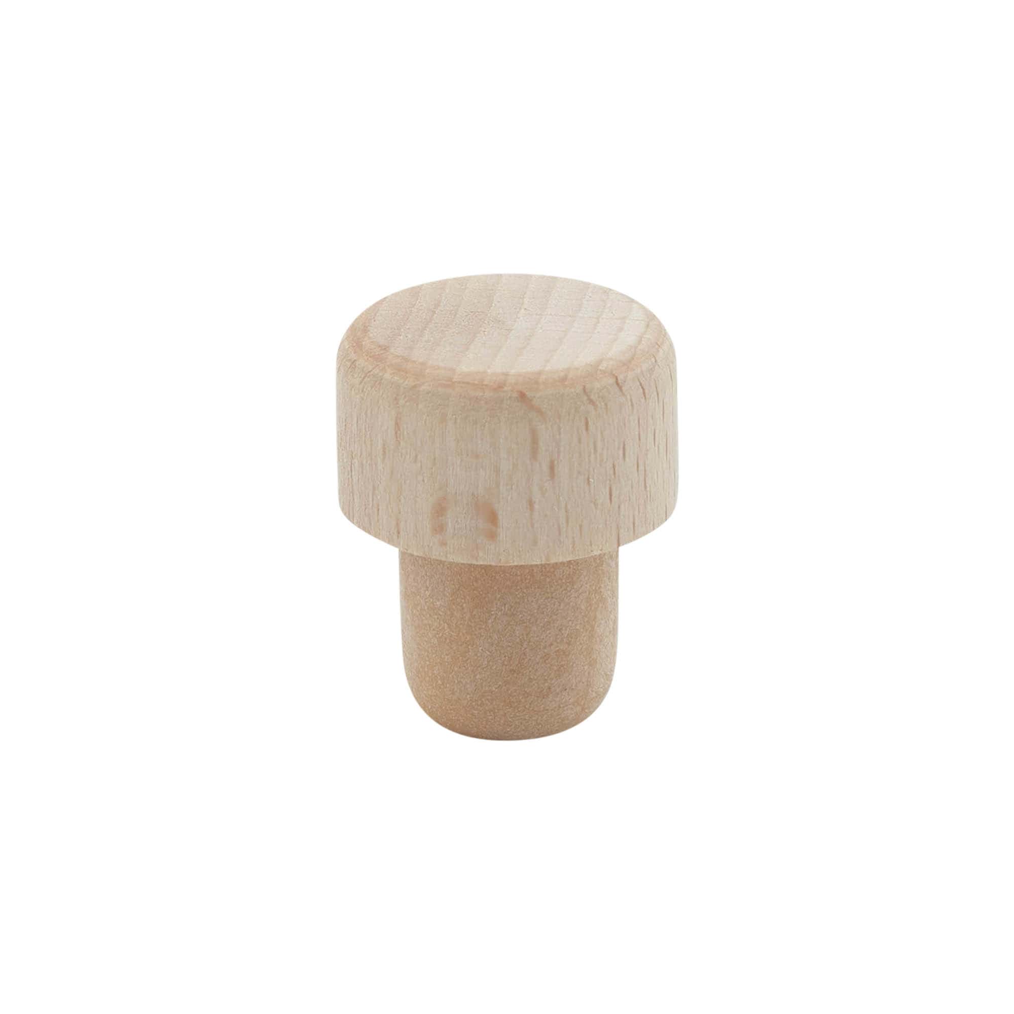 Bouchon à poignée avec ouverture doseuse 19 mm, bois/plastique, beige, pour embouchure : liège