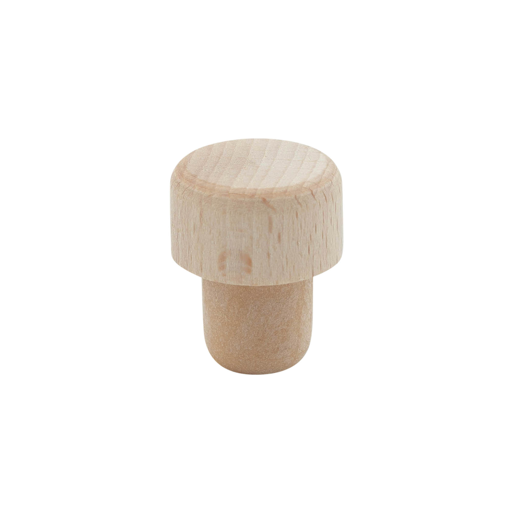 Bouchon à poignée avec ouverture doseuse 19 mm, bois/plastique, beige, pour embouchure : liège